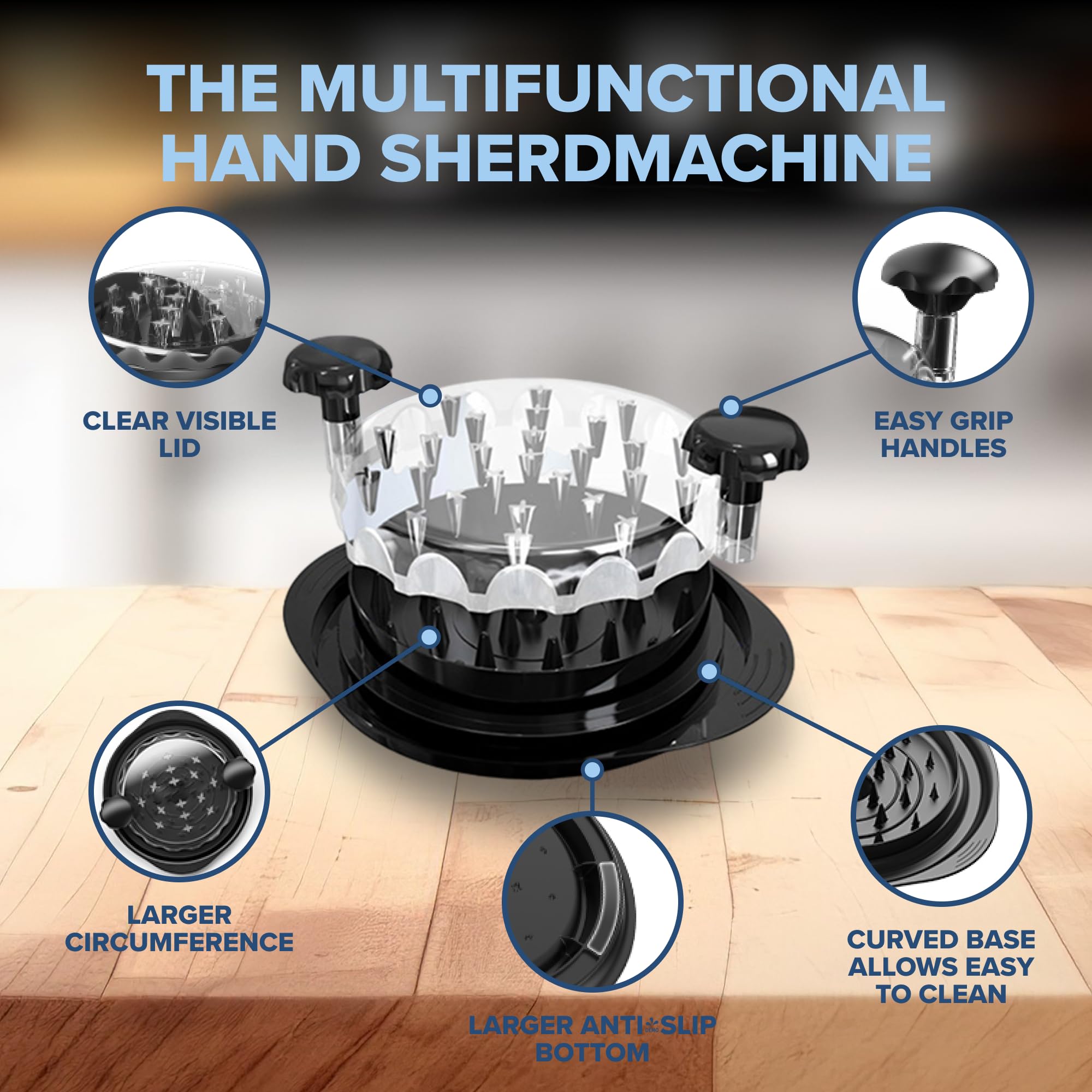 Ergonomic Chicken Shredder Machine with Non-Skid Base - Easy Twist Meat Shredder Tool for Pulled Chicken, Beef & Pork - Perfect for Meal Prep, BBQ, Sandwiches & Taco Fillings