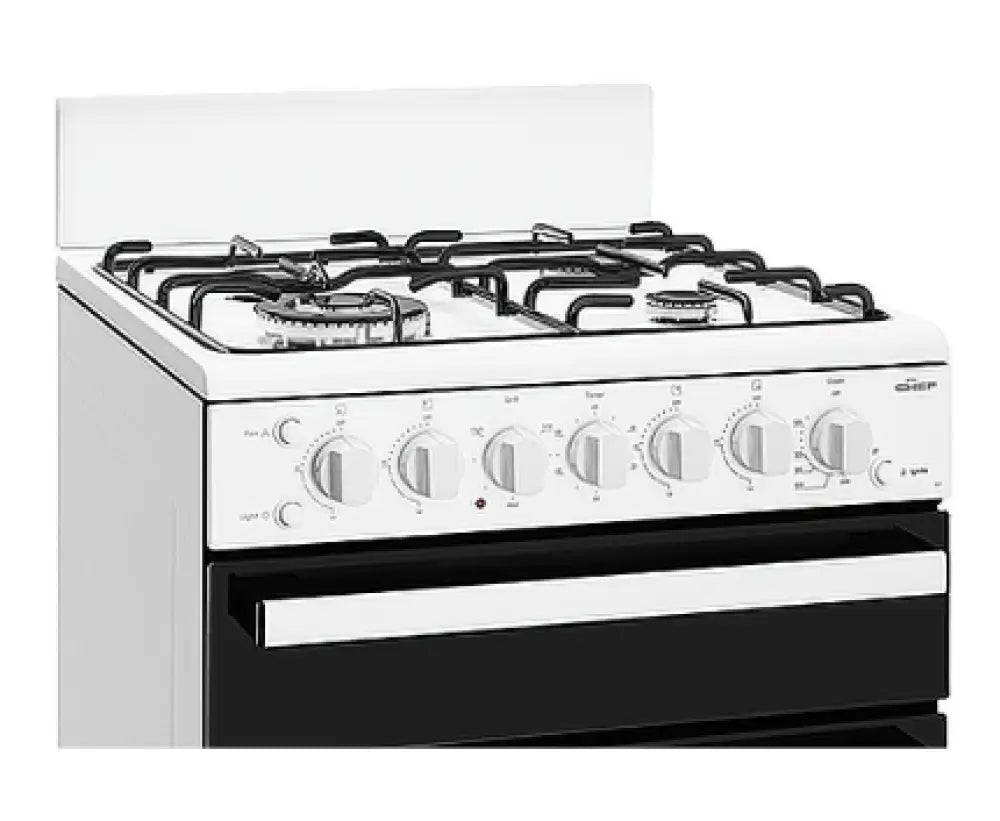 Chef CFG517WBLP 54cm Freestanding LP Gas Cooker - Professional Stainless Steel Stove for Home & Restaurant Cooking | Outdoor BBQ, Camping, Catering