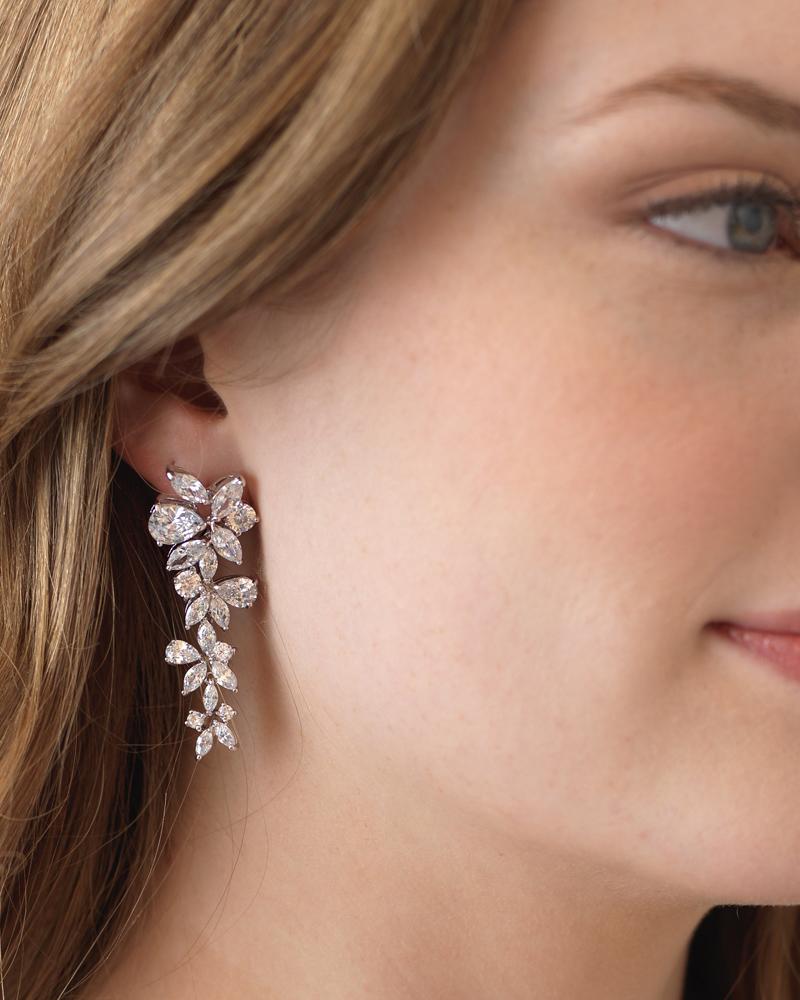 Delilah CZ Drop Earrings for Women - Elegant Cubic Zirconia Dangle Earrings for Party, Wedding & Evening Wear