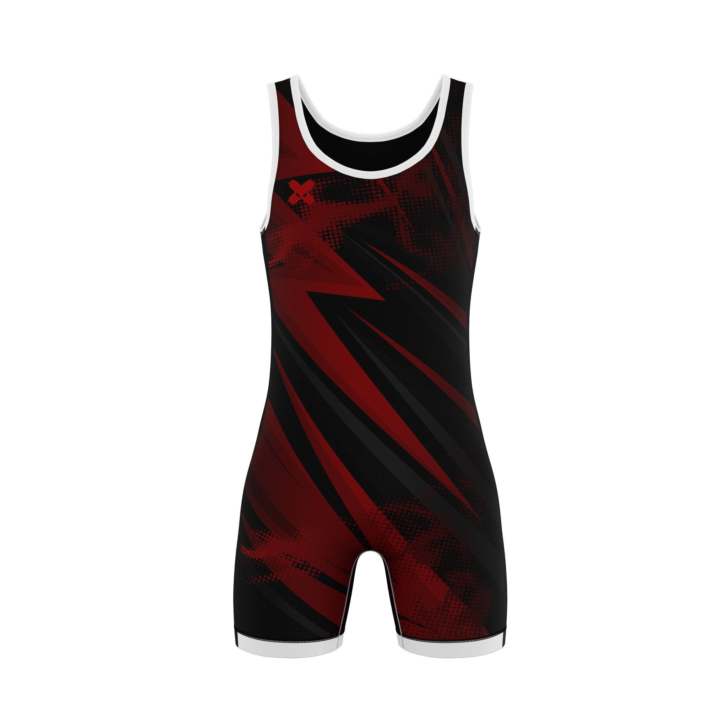 High-Performance Dark Crimson Wrestling Singlet for Men - Breathable & Durable for Competitions & Training