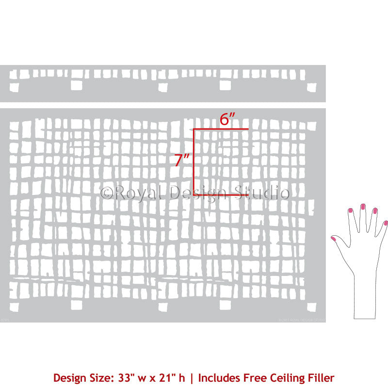 Loose Weave Wall Stencil - DIY Home Decor Painting Template for Boho & Farmhouse Style - Perfect for Bedroom, Living Room, and Accent Walls