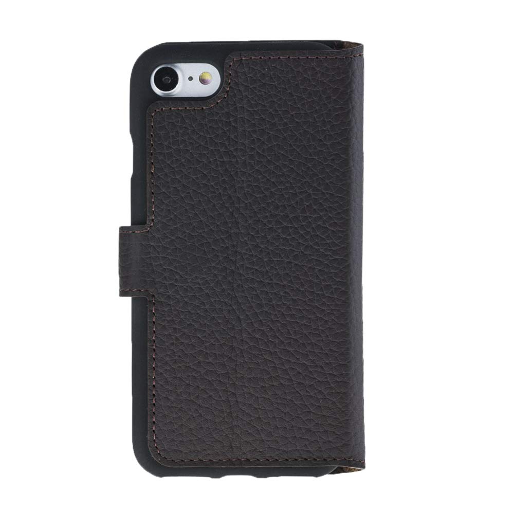 BOULETTA Premium Leather ID Window Wallet Case for iPhone SE 2020/2022, iPhone 7 & 8 | Handcrafted Slim Card Holder with RFID Protection (Dark Brown) - Perfect for Travel, Work & Everyday Use
