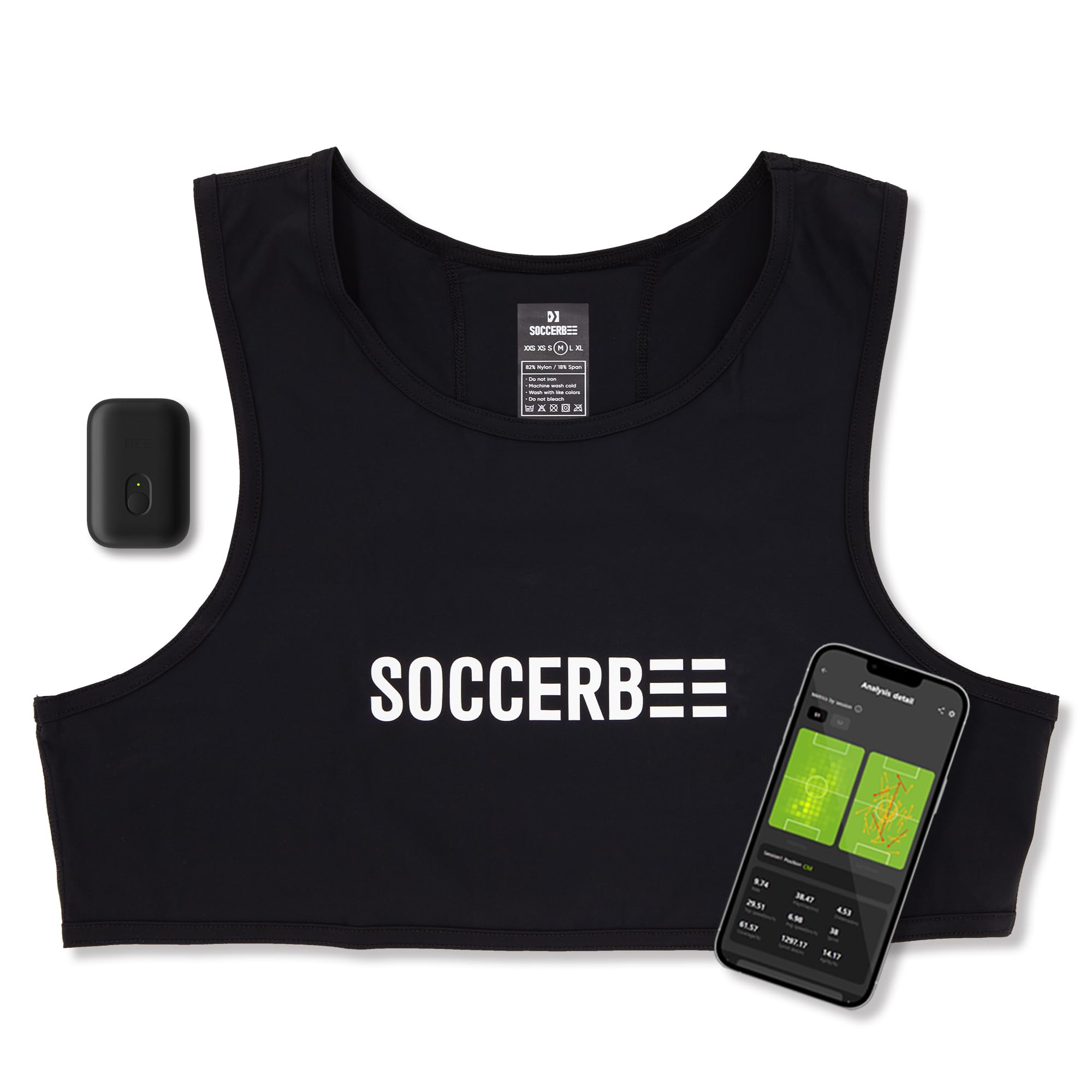 SOCCERBEE-Pro2 GPS Tracker Vest for Soccer, Football, Rugby - Outdoor Sports Tracking (Medium)