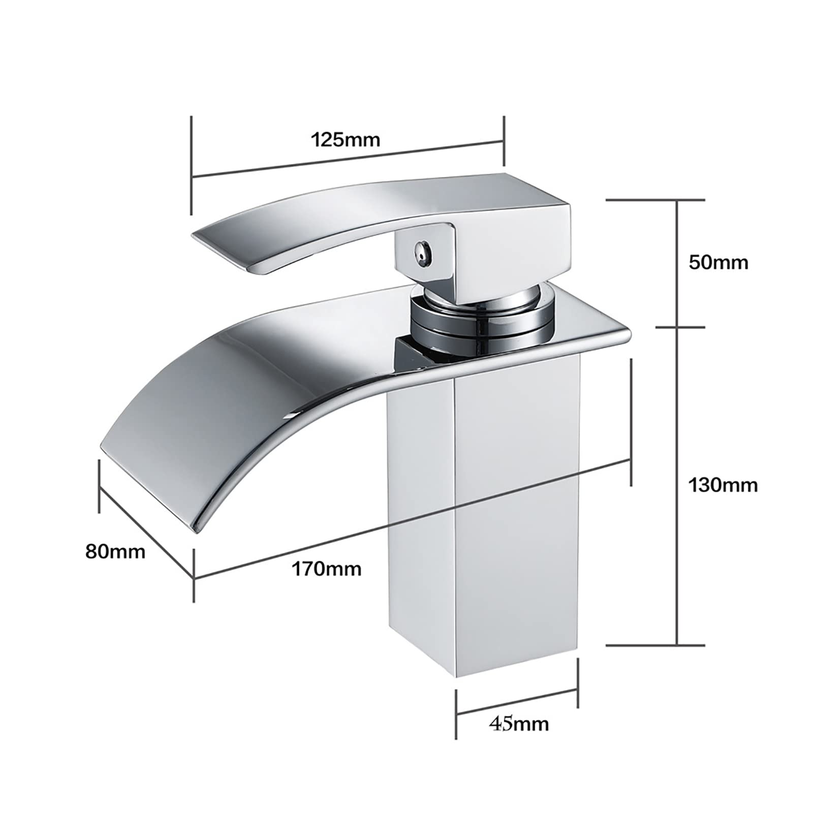 Chrome Plated Single Hole Bathroom Sink Faucet - Waterfall Basin Mixer Tap with Single Handle, Hot & Cold Water Brass Lavatory Faucet for Vessel Sinks - Perfect for Modern Bathroom & Powder Room Upgrades