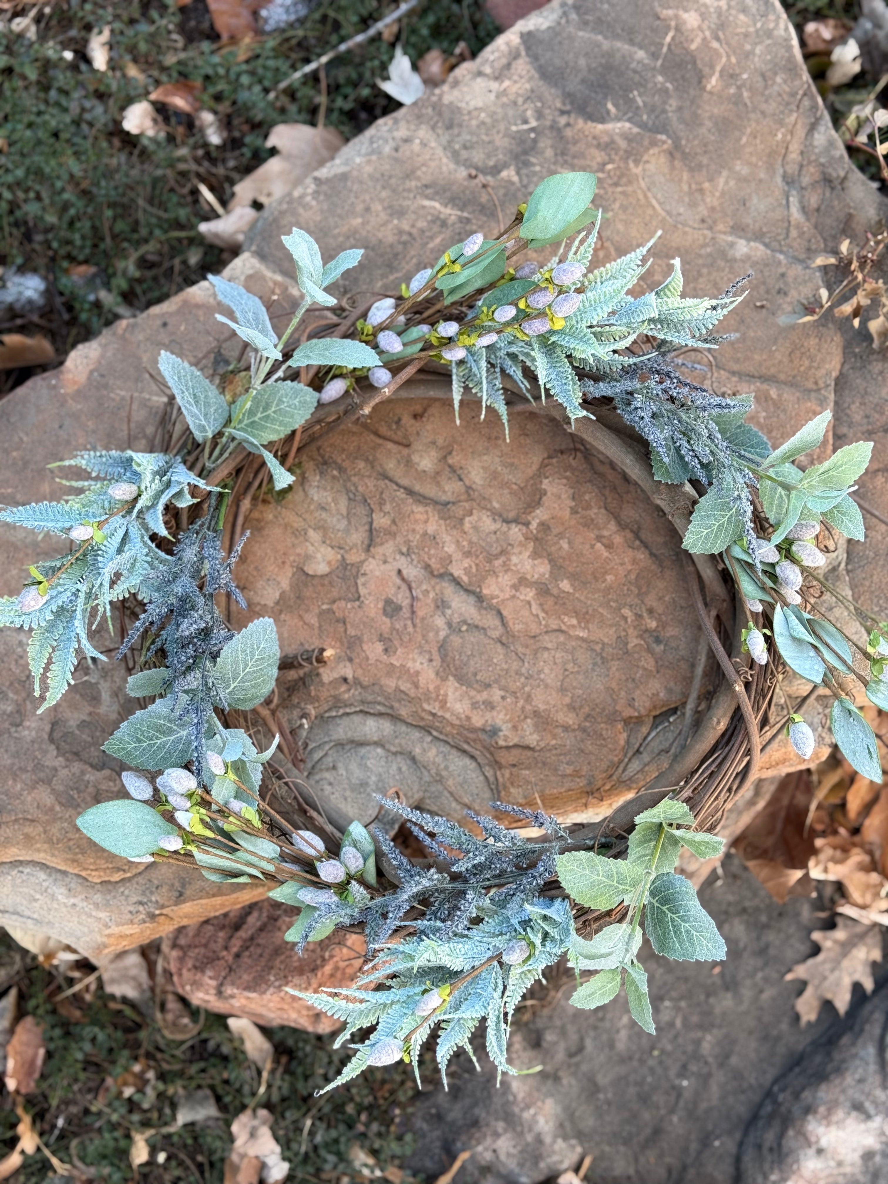 Frosted Twilight Wreath - Elegant Winter Holiday Door Decoration for Christmas, Thanksgiving & Home Decor