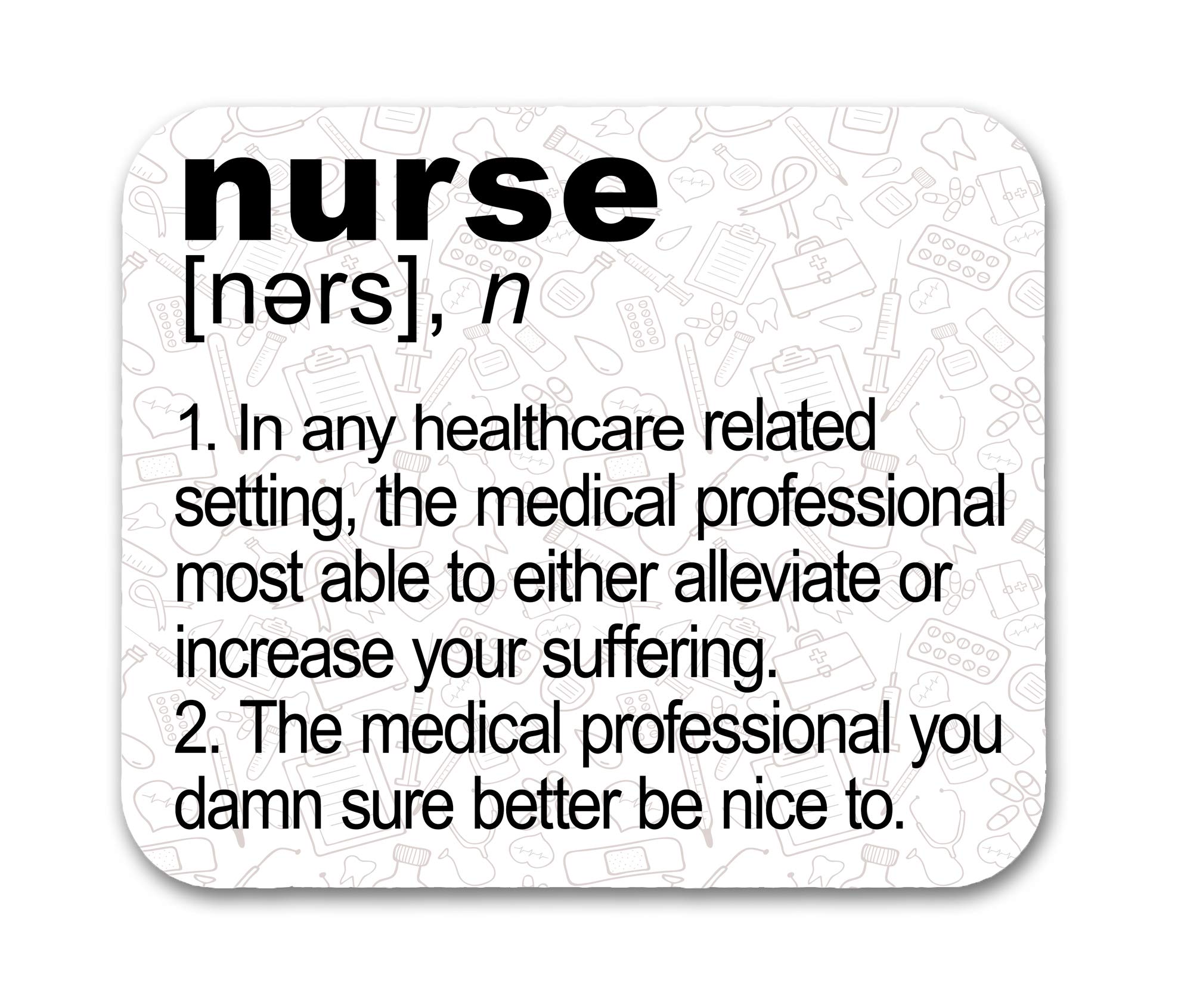 Funny Nurse Definition Mouse Pad - Cute & Humorous Desk Accessory for Nurses, Medical Students & Healthcare Workers - Perfect for Office, Home & Hospital Use