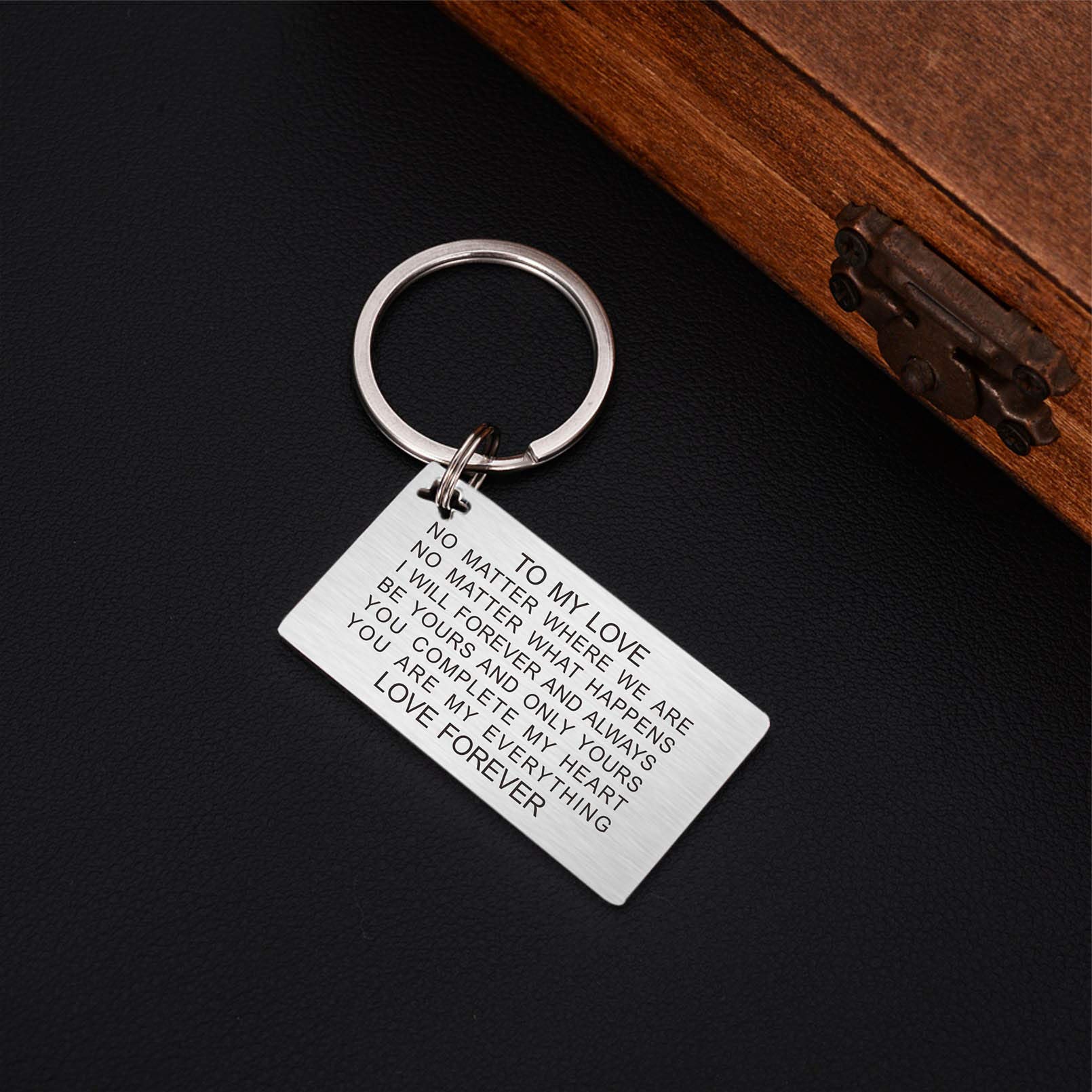 Personalized Silver Love Keychain - Romantic Anniversary & Valentine's Gift for Husband, Boyfriend, or Wife - Perfect Couple's Gift for Weddings, Engagements & Special Occasions