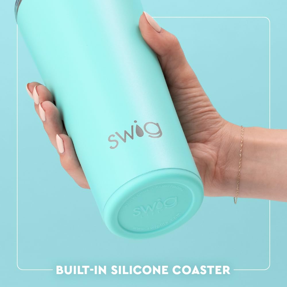 Swig Life 22oz Insulated Stainless Steel Tumbler - Leak Proof Travel Coffee Mug with Lid & Handle, Cup Holder Friendly, Keeps Drinks Hot/Cold for Hours - Perfect for Commuting, Office, Camping & Outdoor Activities (Hot Pink)