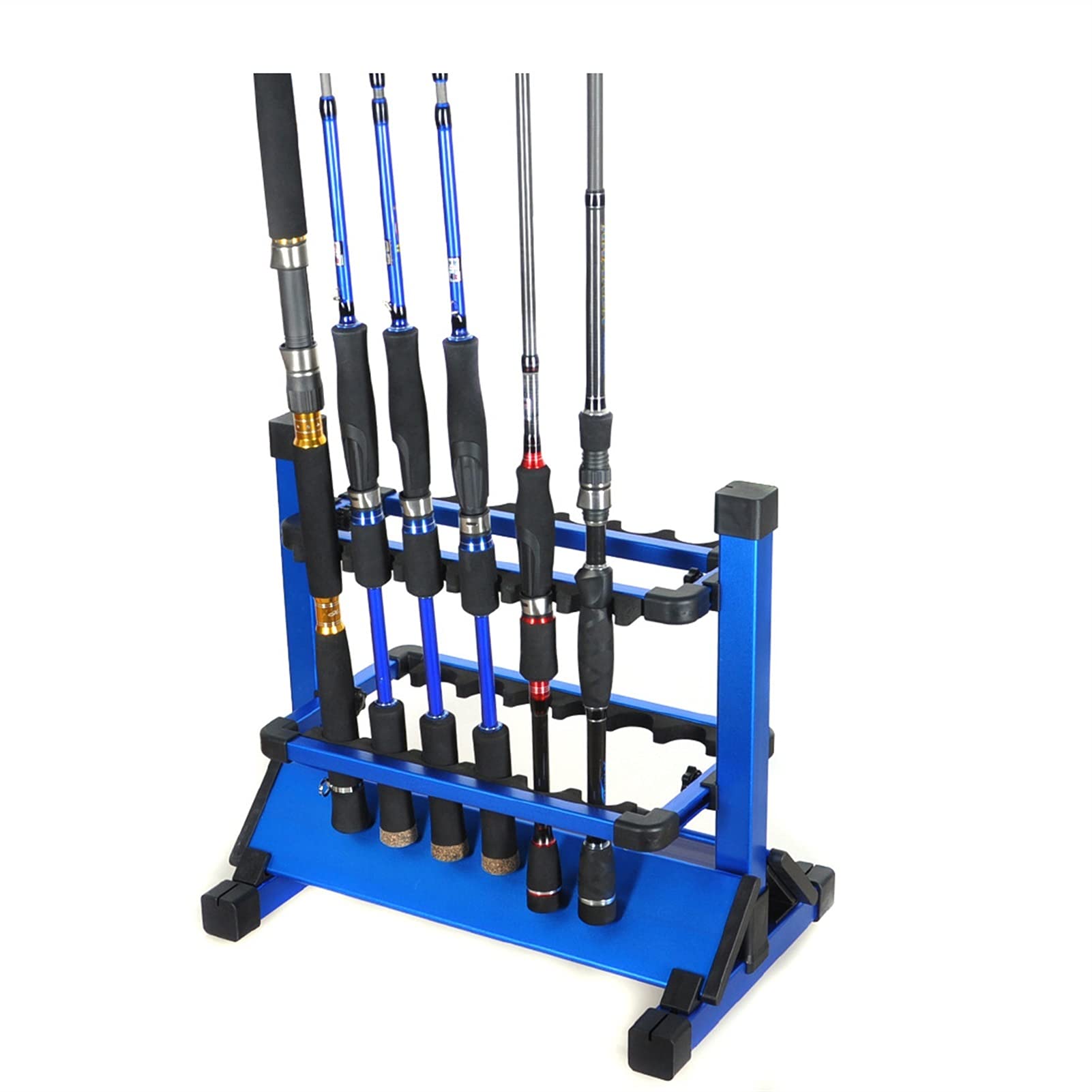 Premium Aluminum Alloy Fishing Rod Holder Rack - Heavy Duty 12 Pole Storage Stand for All Types of Fishing Rods | Perfect for Garage, Boat, and Outdoor Fishing Gear Organization