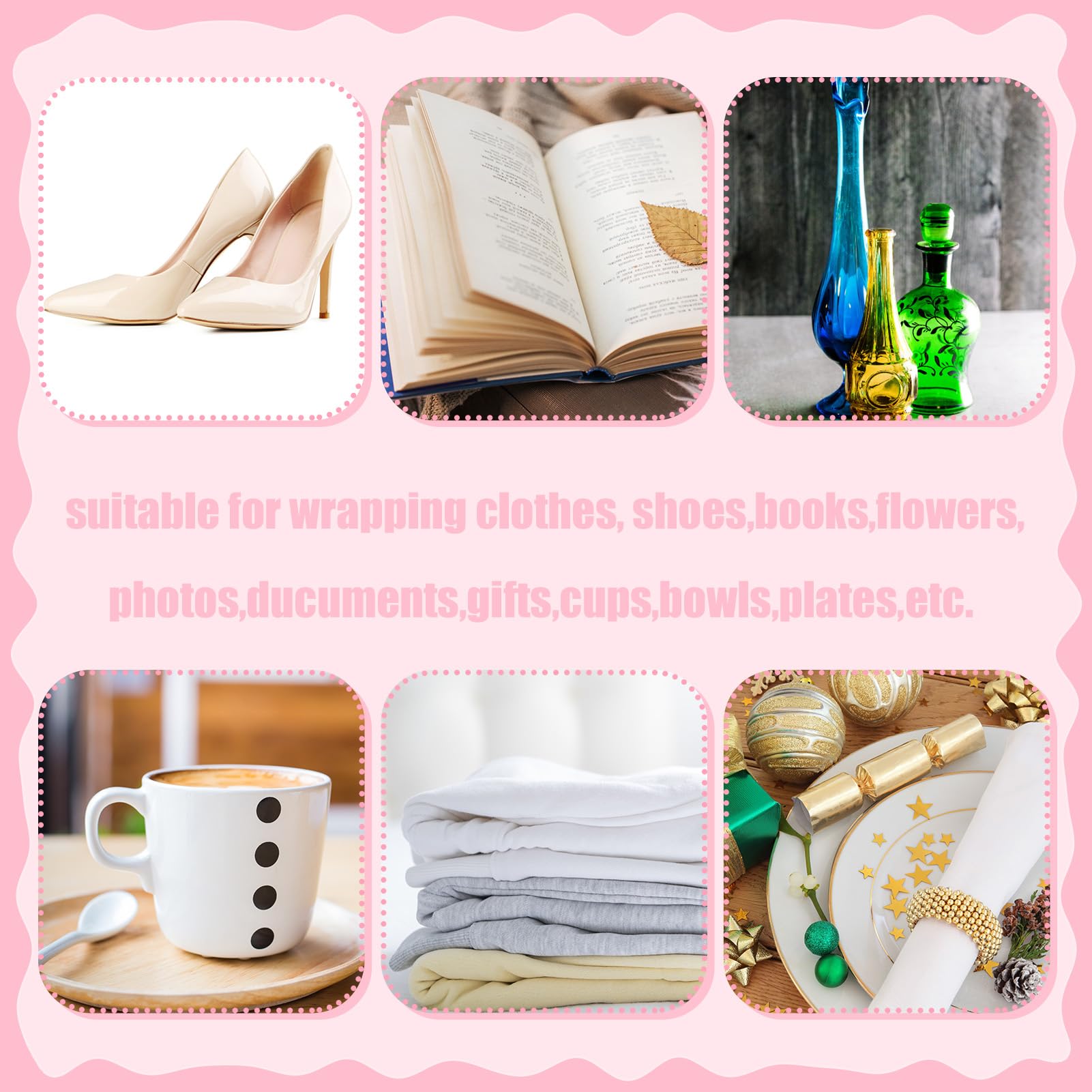 RYKOMO 100 Sheets 15x20 Inch Acid-Free White Tissue Paper for Clothing Storage, Gift Wrapping & Present Bags | Bulk Unbuffered Archival Safe Paper for Preserving Fabrics, Photos & Delicate Items