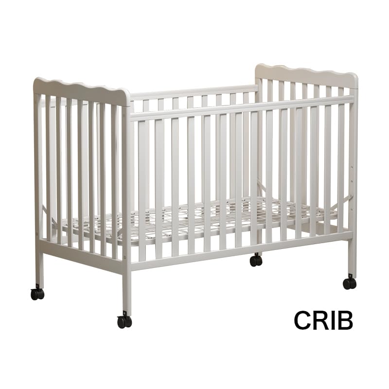 3-in-1 Convertible Baby Crib to Toddler Bed & Full Size Bed Frame - Safe Nursery Furniture for Boys & Girls - Perfect for Newborns, Infants & Growing Kids (Mattress Not Included) | Ideal for Nursery Rooms, Daycare Centers & Small Bedrooms