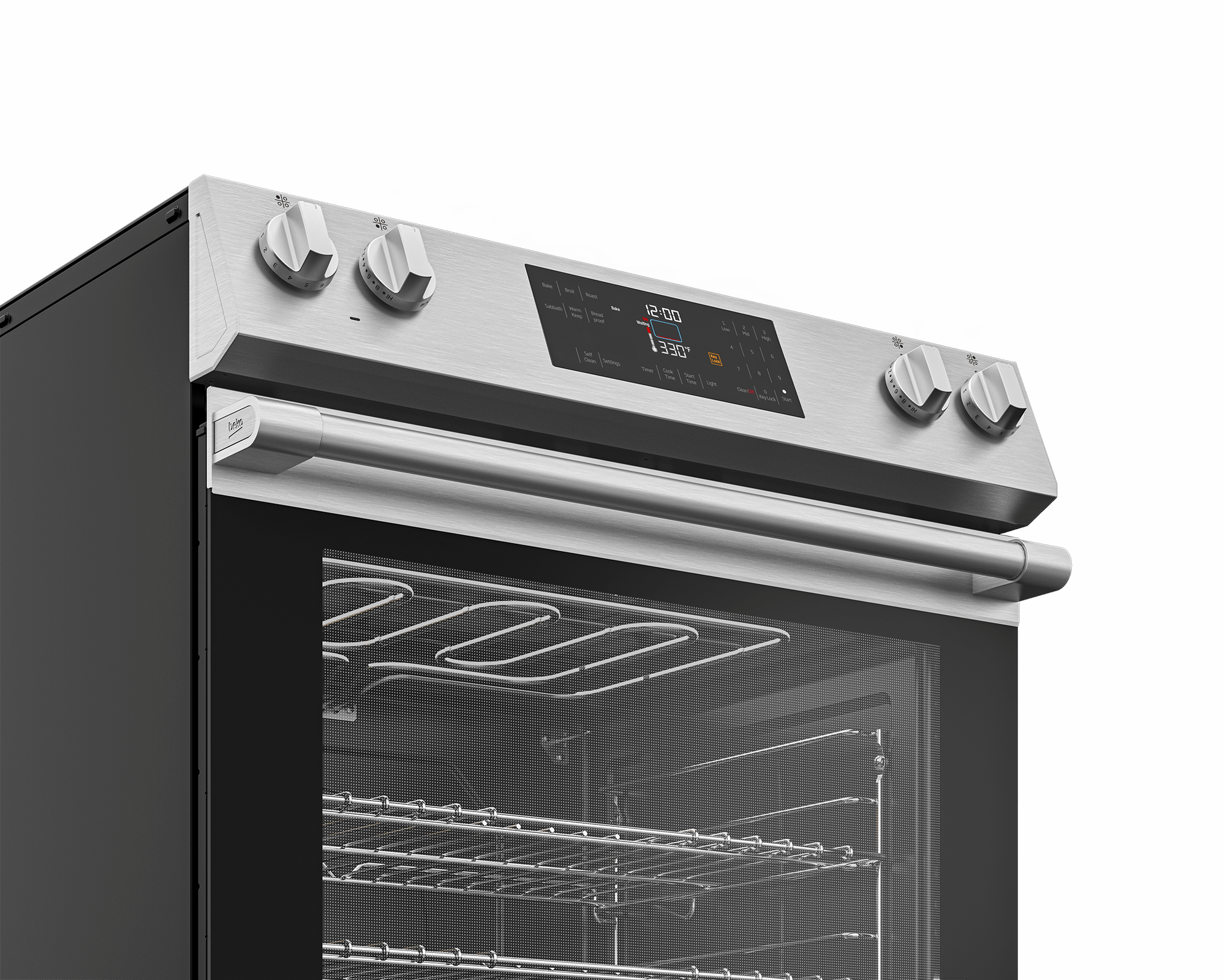 Beko SLER30423SS 30-Inch Slide-In Electric Range - Stainless Steel, Convection Oven, 5 Burner Cooktop - Perfect for Modern Kitchens & Home Cooking