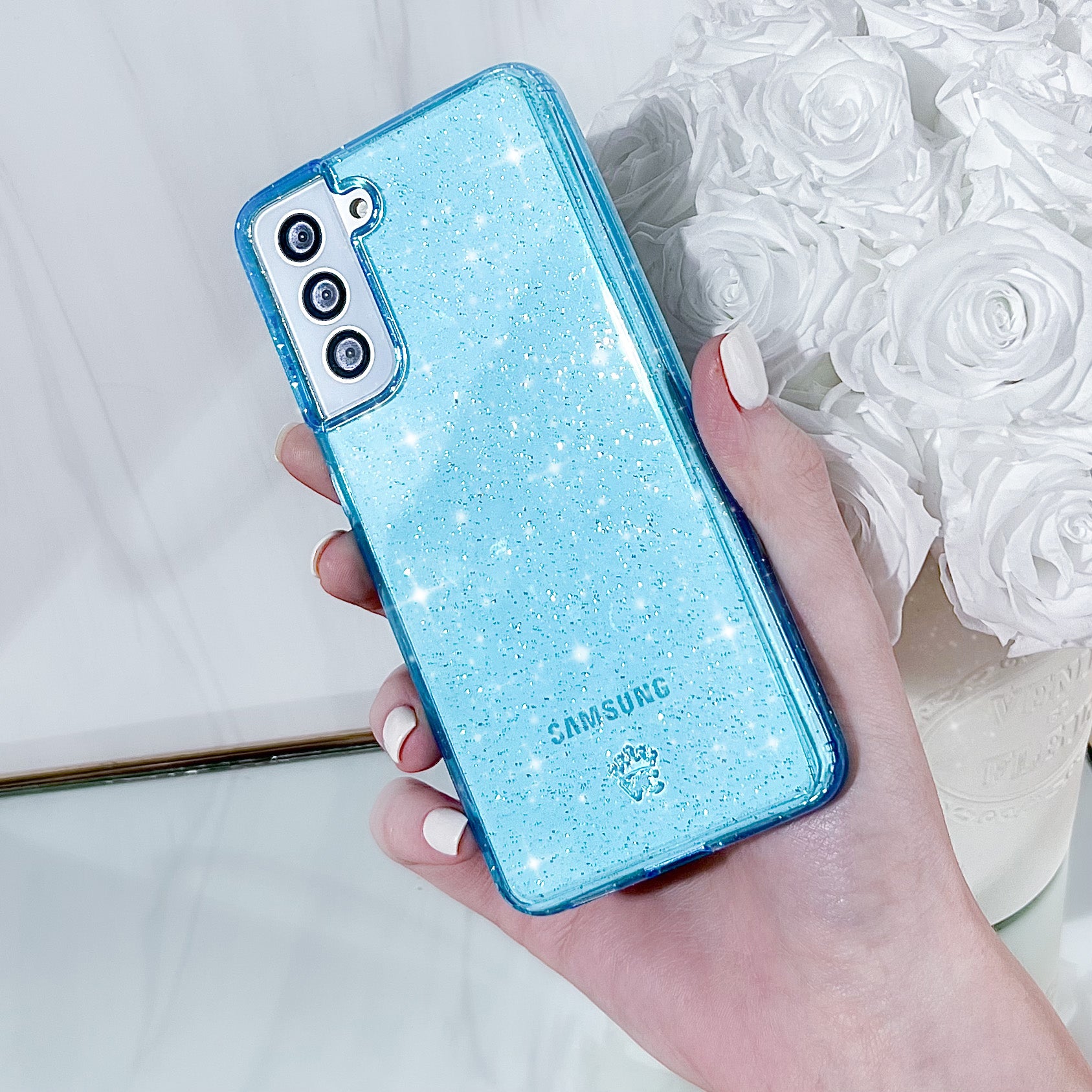 Samsung Galaxy Phone Case with Blue Stardust Design - Durable Protective Cover for Everyday Use, Travel & Outdoor Activities