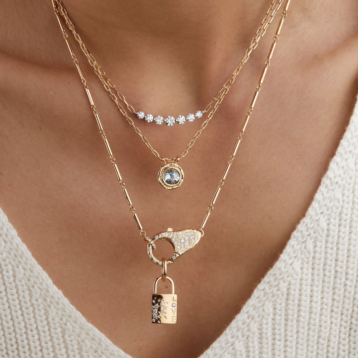 Aquamarine Spotlight Necklace - Elegant Blue Gemstone Jewelry for Women | Perfect for Weddings, Parties & Special Occasions