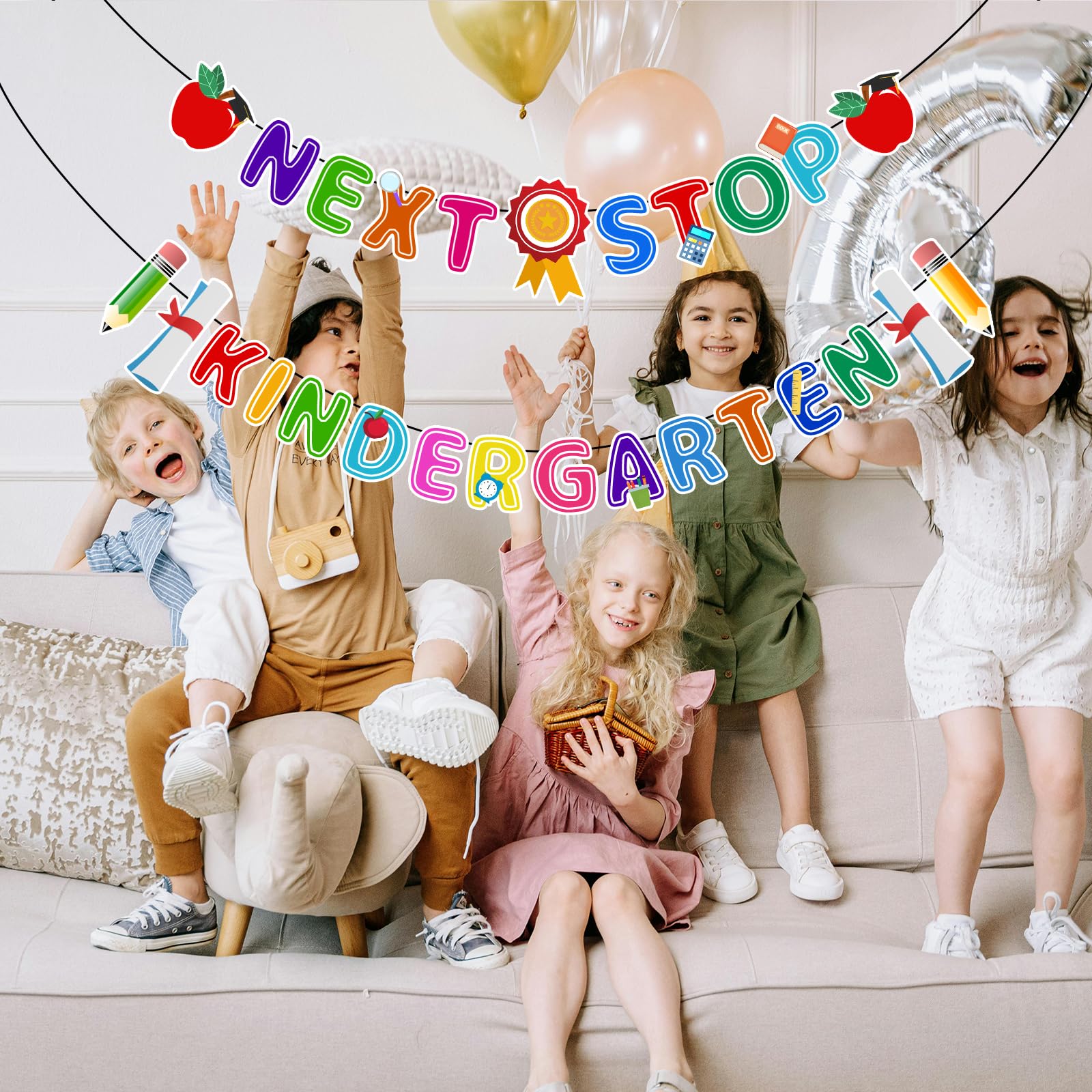 Pre-Assembled Preschool Graduation Banner & Decorations Kit - 2 Pack with Backdrop for Pre-K Graduation Party & Photo Booth - Perfect for Classroom Celebrations, Daycare Ceremonies & Kindergarten Graduation Photos