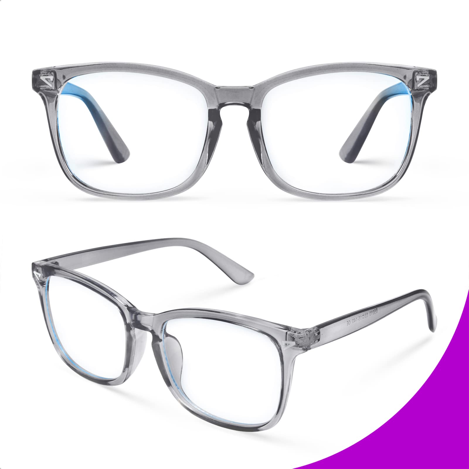 VISOONE Blue Light Blocking Glasses - Anti Glare Computer Gaming Glasses for Women & Men - Square Frame Style - Reduce Eye Strain for Work, Gaming & Screen Time (MONTANA)