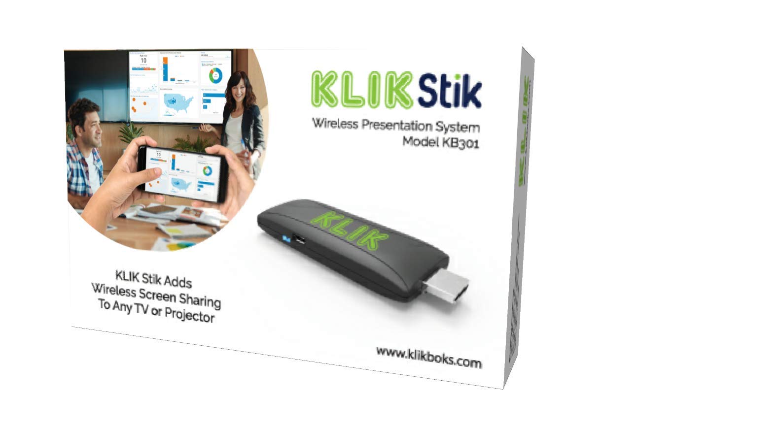 KLIKStik Wireless Presentation System Dongle - Wi-Fi & HDMI Screen Mirroring for AirPlay, Miracast & KLIKConnect | Perfect for Business Meetings, Classroom Presentations & Home Entertainment