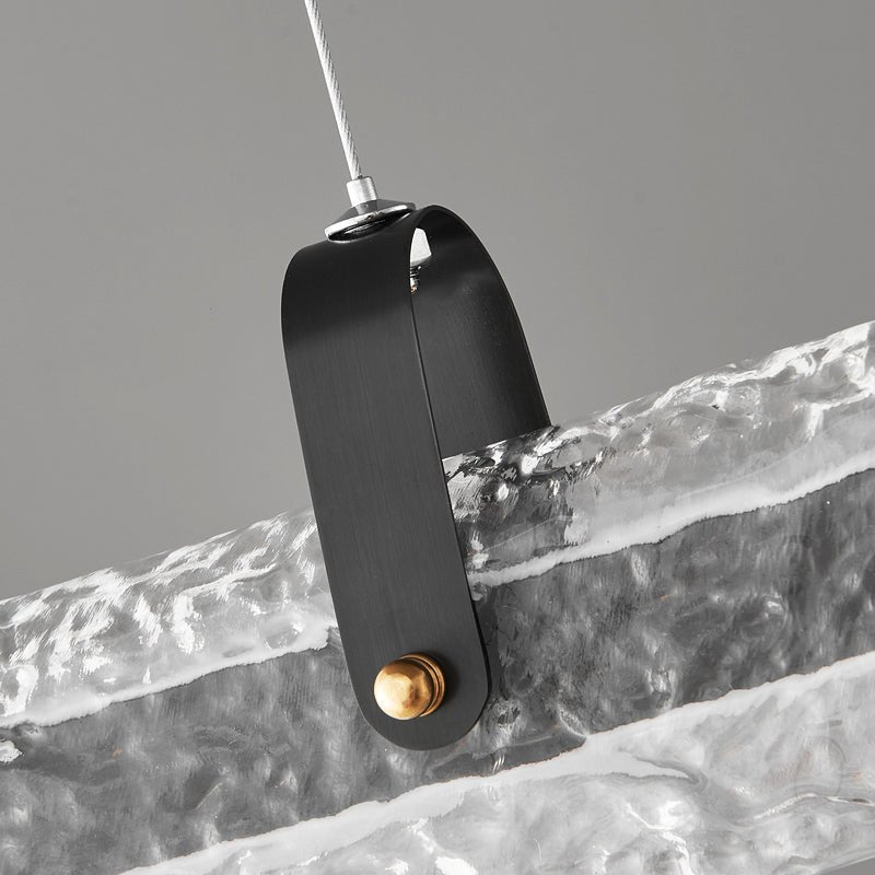 Black Ice Pendant Lamp - Modern Glass Hanging Light Fixture for Kitchen Island, Dining Room & Bedroom Lighting