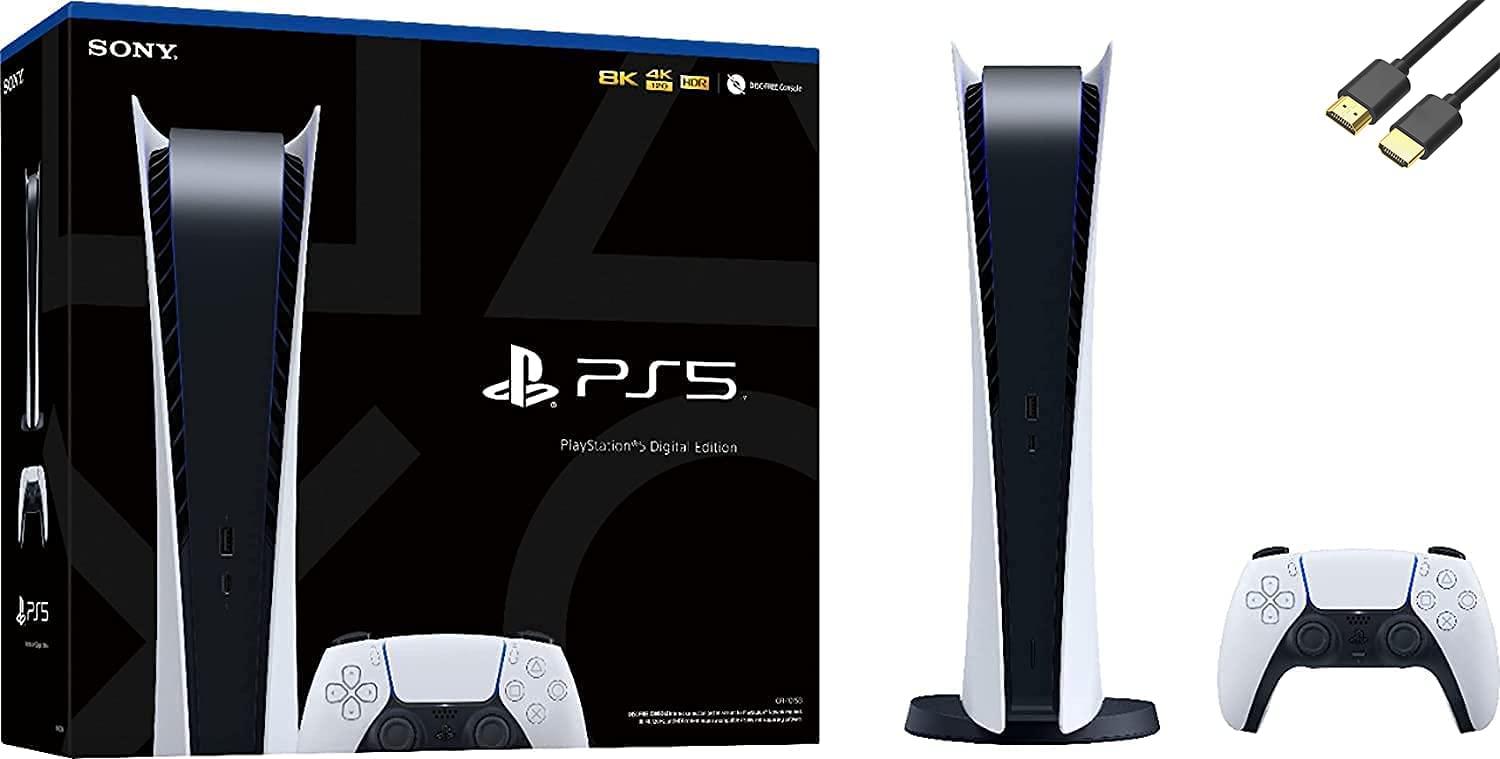 Renewed PlayStation 5 Digital Edition Console - 4K UHD Gaming, 825GB SSD, Ultra-High Speed HDMI | Perfect for Home Entertainment & Next-Gen Gaming Experience