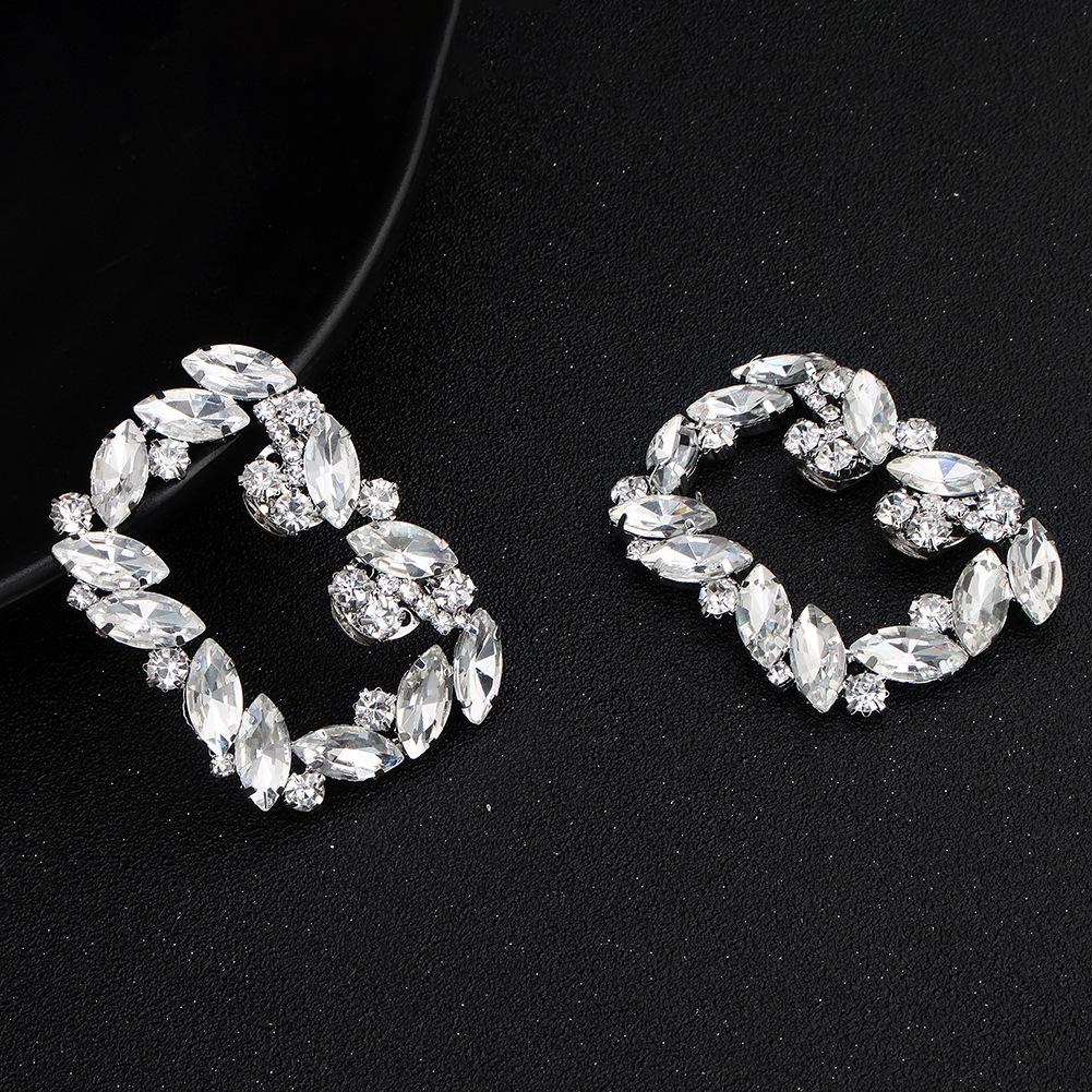 1 Pair Rectangle Detachable Rhinestone Shoe Clips for Wedding, DIY Bridal Shoe Accessories - Perfect for Bridesmaids, Prom, Evening Gowns & Special Occasions