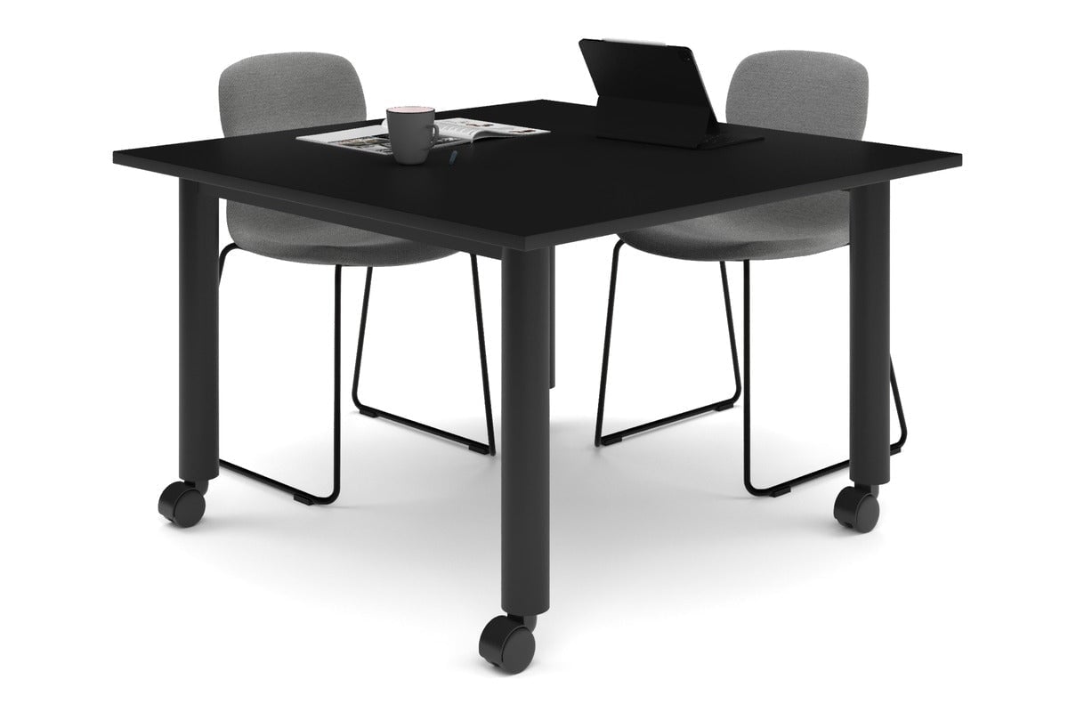 Quadro 80mm Cylinder Leg Mobile Meeting Table - 1200L x 1200W - Adjustable Height Conference Table for Office, Meeting Room & Coworking Space - Perfect for Team Collaboration & Business Meetings