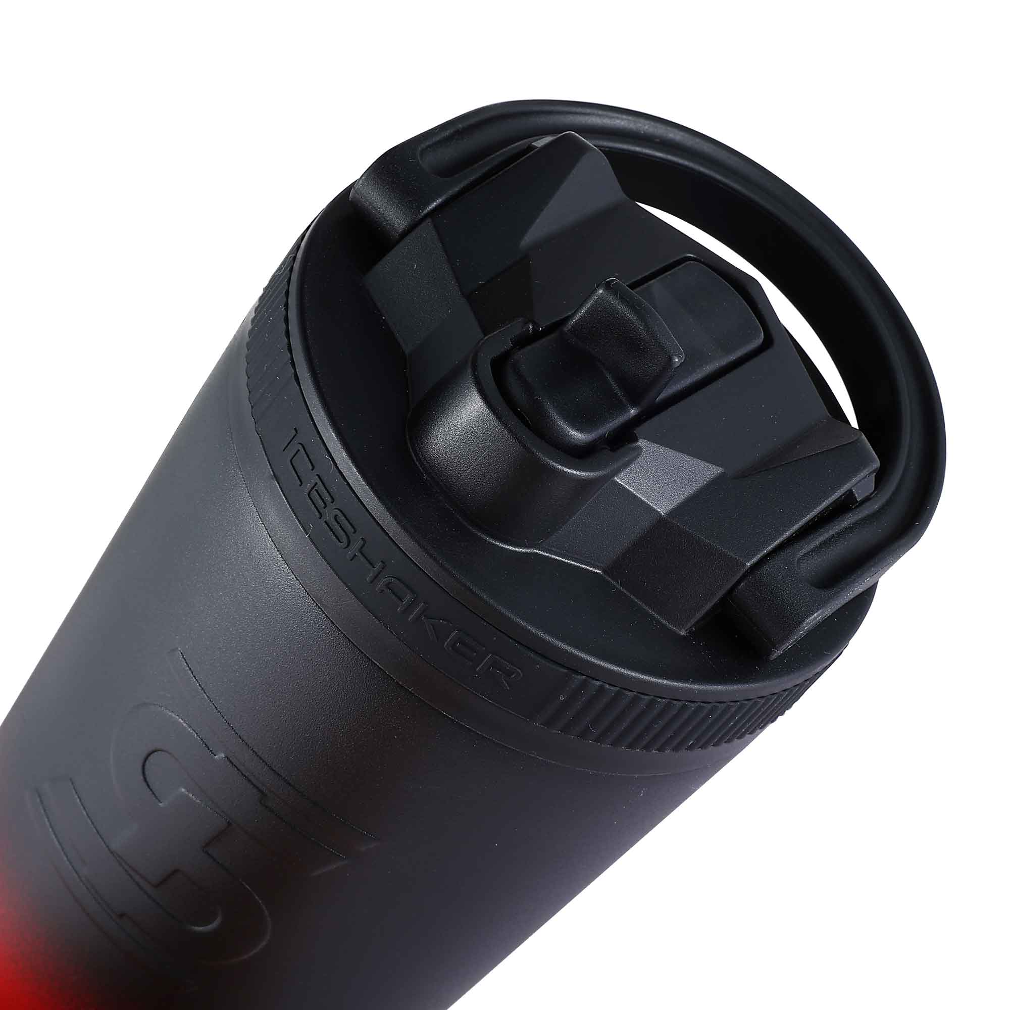 26oz Sport Water Bottle with Straw - Red Black Ombre Gradient Leakproof Design for Gym, Hiking & Outdoor Activities