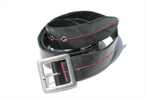 Premium Center Stitch Belt with Red Stitch - Classic Leather Belt for Men - Perfect for Casual, Business & Formal Wear