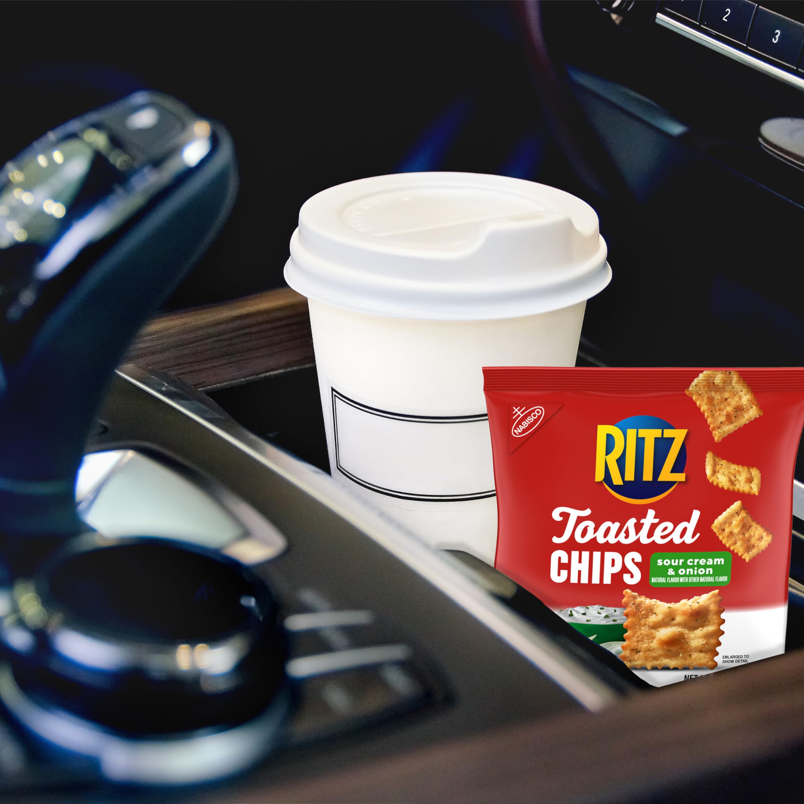 RITZ Toasted Chips Sour Cream and Onion Crackers - 60 Individually Wrapped Snack Packs | Bulk Lunch Snacks for School, Office & On-the-Go | Perfect for Parties, Travel & Healthy Snacking
