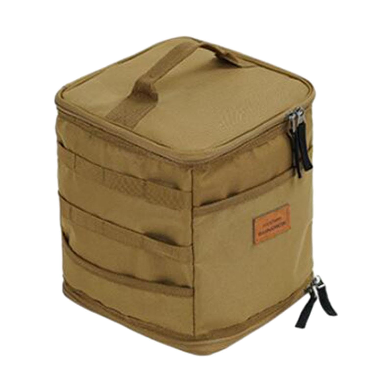 Portable Picnic & Camping Tote Bag - Khaki Storage for Backpacking & Outdoor Trips