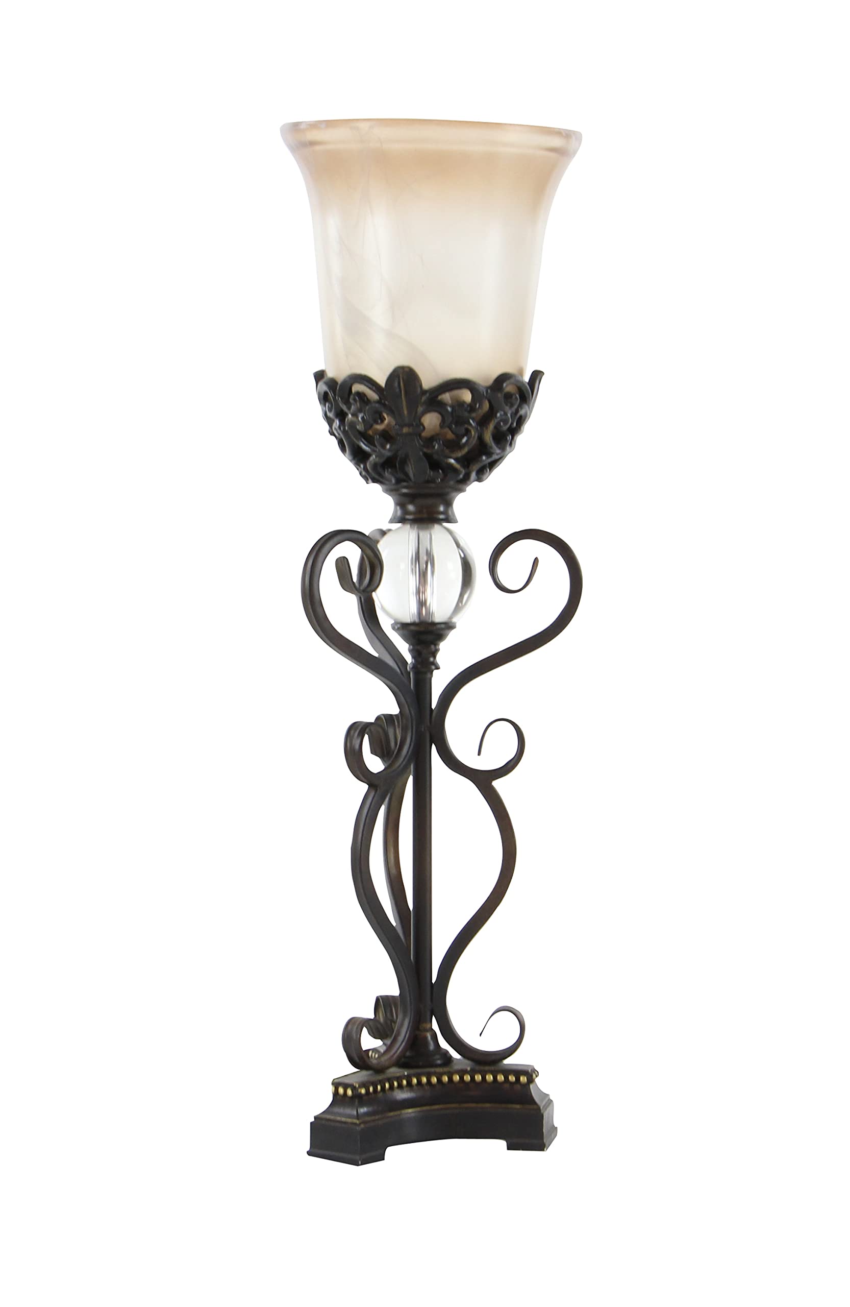 Deco 79 Mediterranean Style Metal Floor Uplight Set of 2 - Large Brown Torchiere Lamps for Living Room, Bedroom, or Patio Lighting