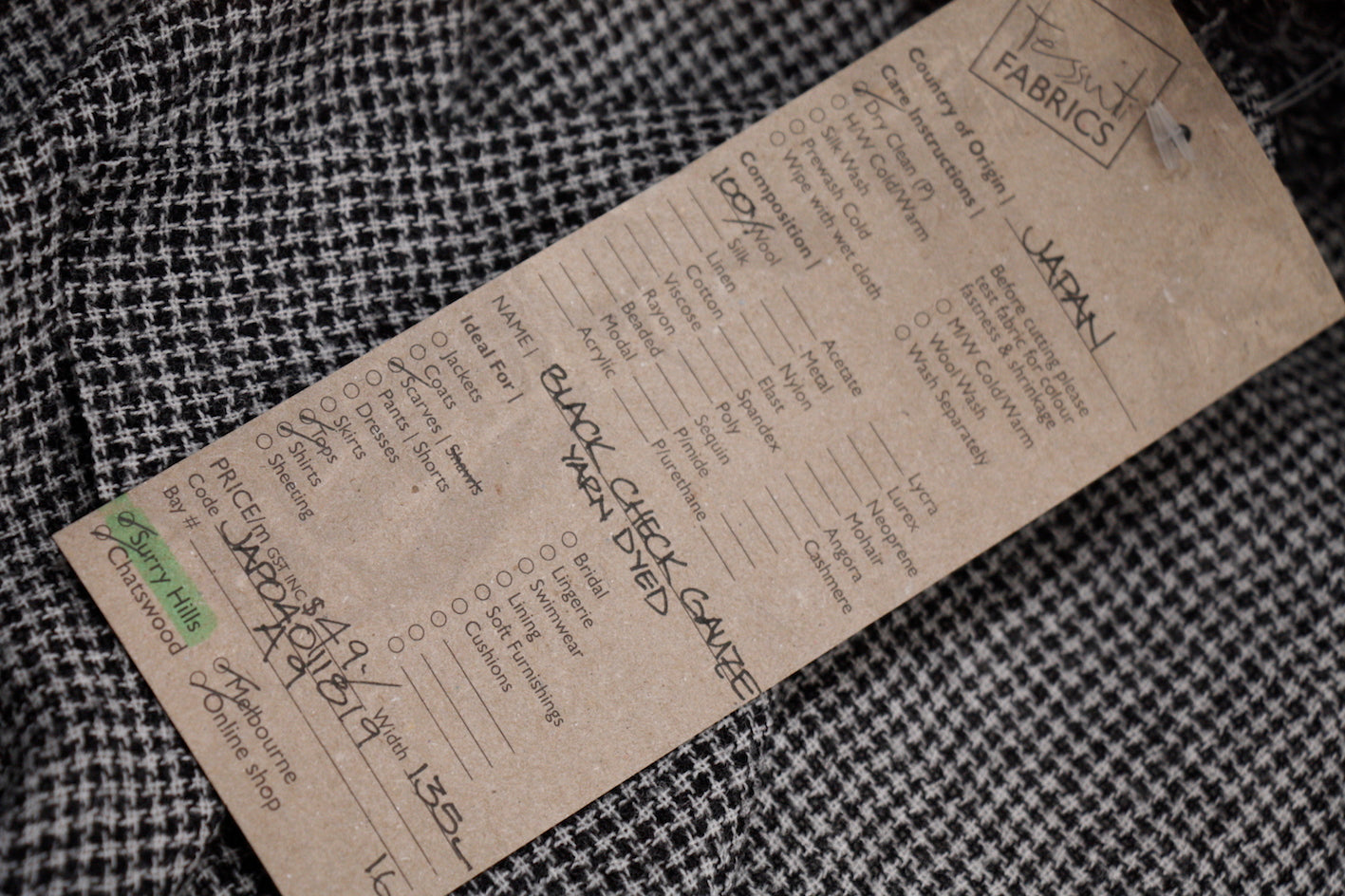 Premium Black Check Gauze Fabric - Breathable & Soft for Medical Dressings, First Aid, Wound Care & DIY Crafts