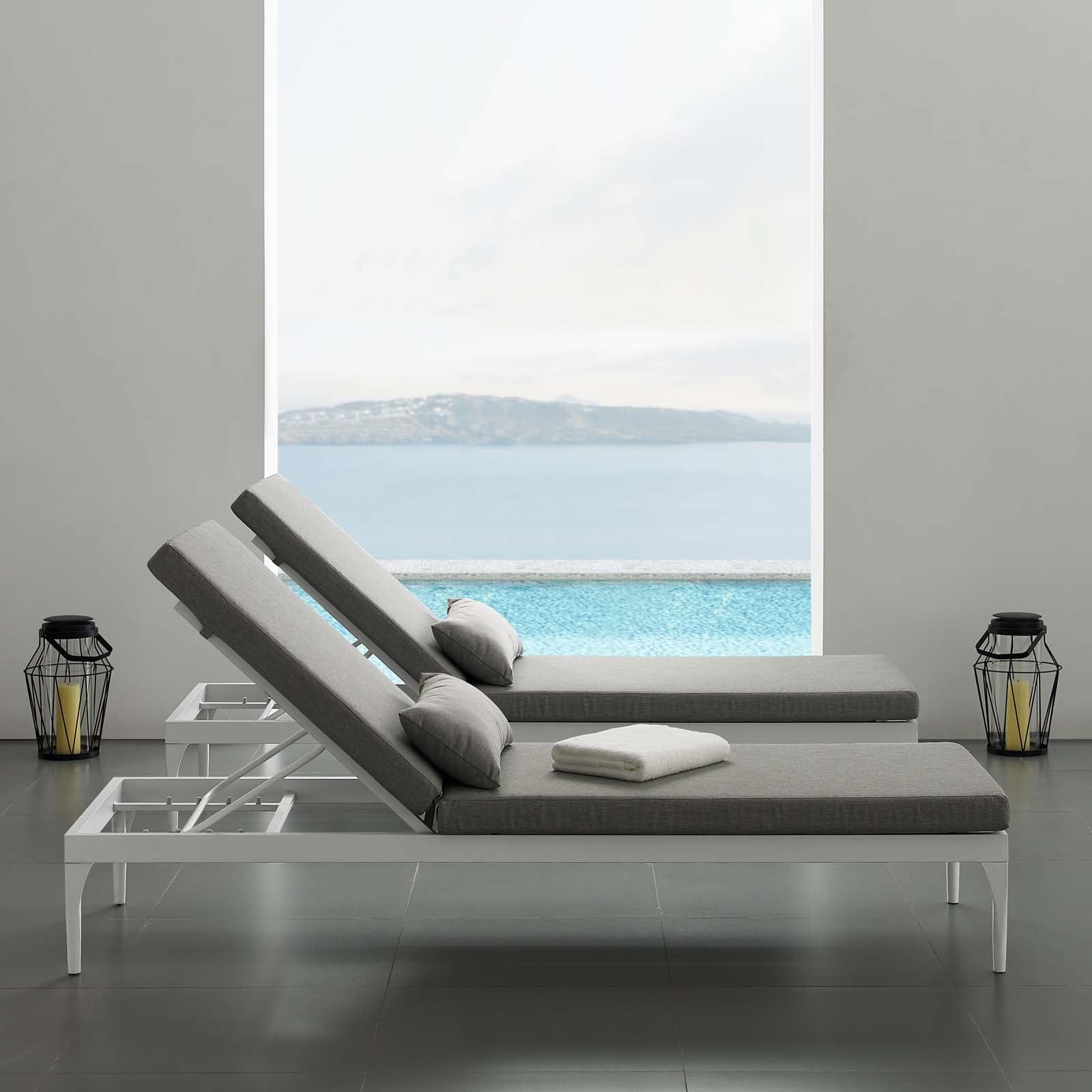 Premium Perspective Cushion Outdoor Patio Chaise Lounge Chair - Waterproof & Comfortable Sunbathing Poolside Recliner for Backyard, Beach, and Garden Relaxation