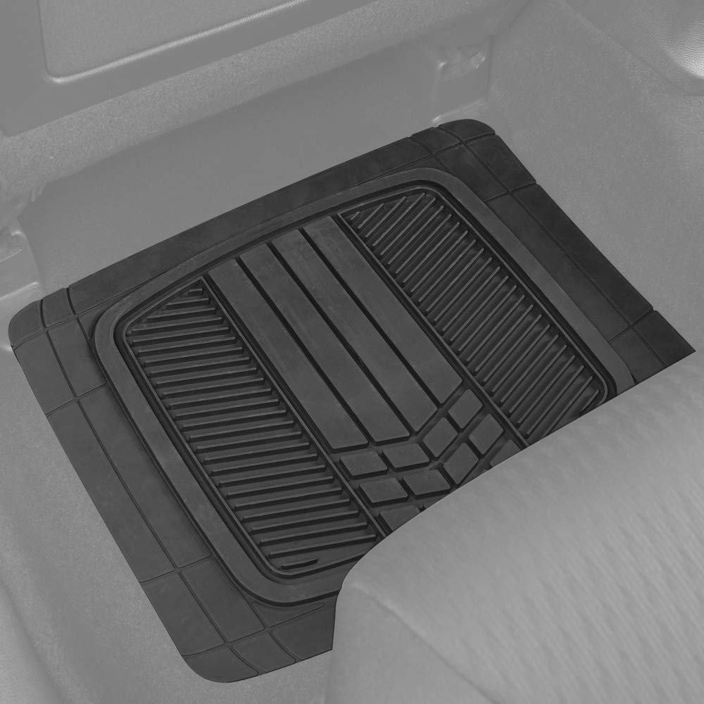 Premium BDK Rubber Car Floor Mats - All Weather, Waterproof, 4-Piece Set with Sporty Two-Tone Design - Universal Fit for Cars, SUVs & Trucks - Durable Carpet Protector for Daily Commute, Road Trips & Off-Road Adventures