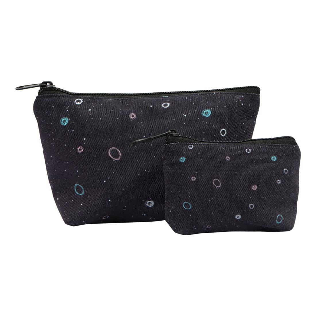 Crazyify Printed Makeup Bag Set of 2 - Waterproof Cosmetic Pouch & Travel Toiletry Organizer for Women | Perfect for Travel, Gym, and Daily Essentials Storage