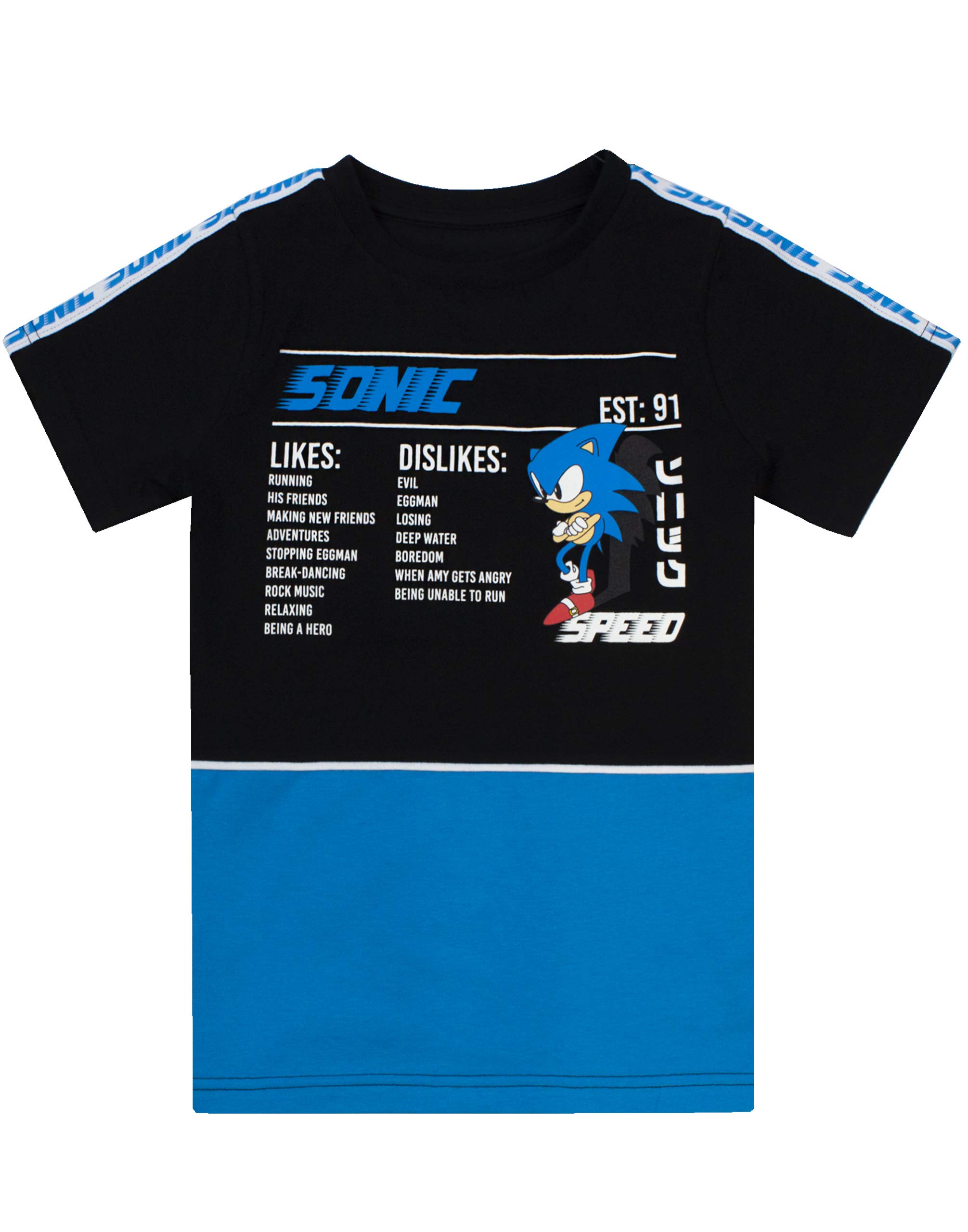 Sonic The Hedgehog Boys T-Shirt for Kids - Black Short Sleeve Video Game Character Tee - Perfect for Birthday Gifts, Gaming Parties & Casual Wear