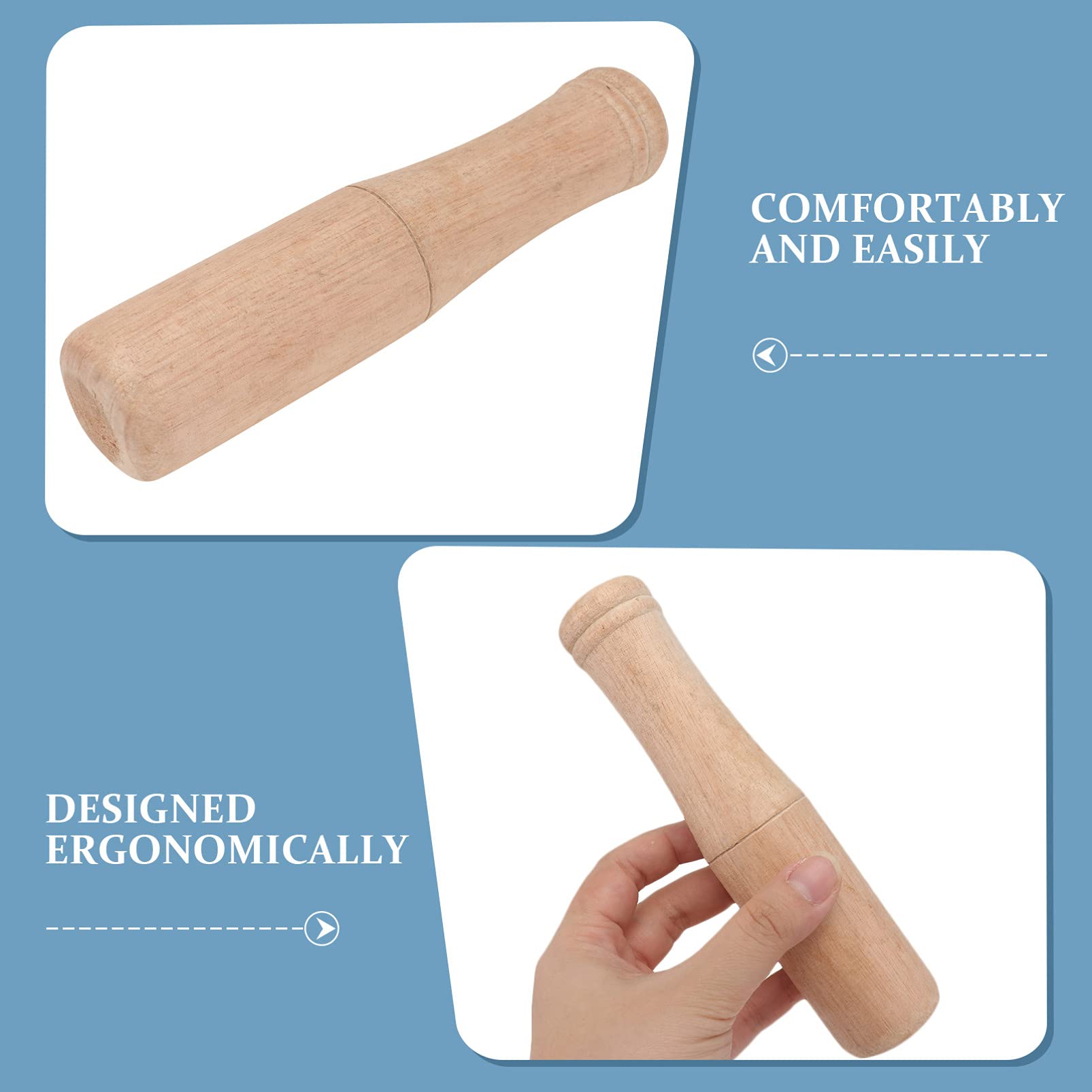 Premium Natural Wooden Pestle & Muddler - Multi-Functional Mini Kitchen Tool for Grinding, Muddling & Pounding - Ideal for Bartenders, Sauerkraut Making & Home Cooking Accessories