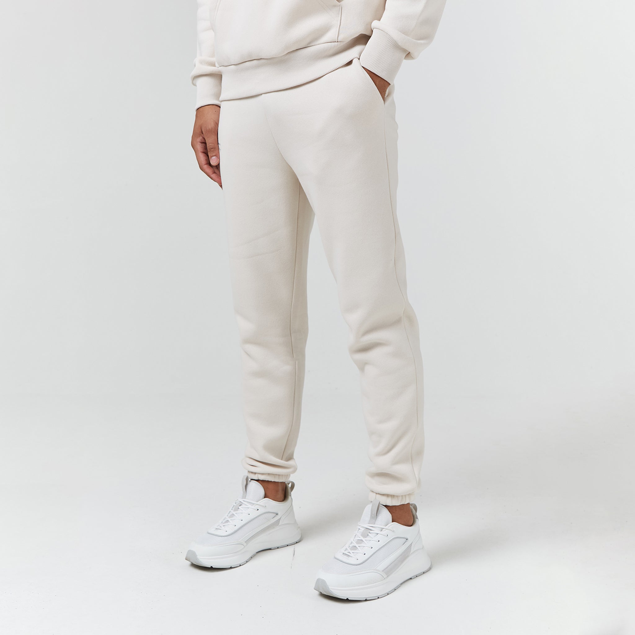 Relaxed Fit Cuffed Jogger Pants for Men & Women | Light Stone Color | Perfect for Lounge, Workout & Casual Wear