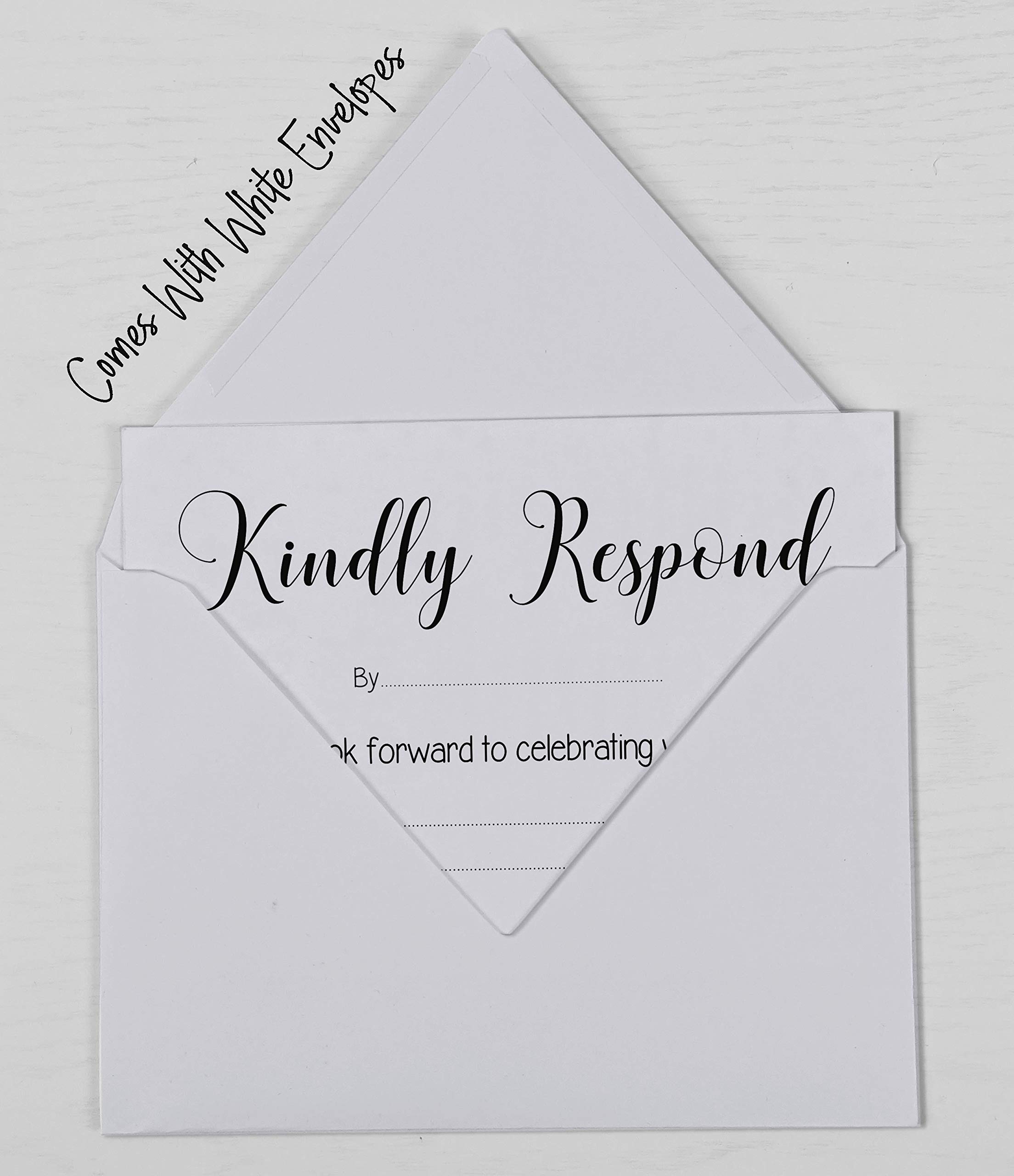 50 Blank RSVP Cards with White Envelopes, 4