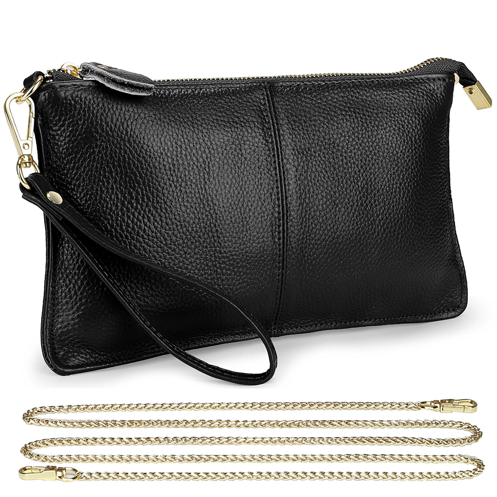 Uromee Genuine Leather Wristlet Wallet Clutch Purse for Women - Crossbody Handbag with Detachable Shoulder Strap | Perfect for Parties, Date Nights & Everyday Use