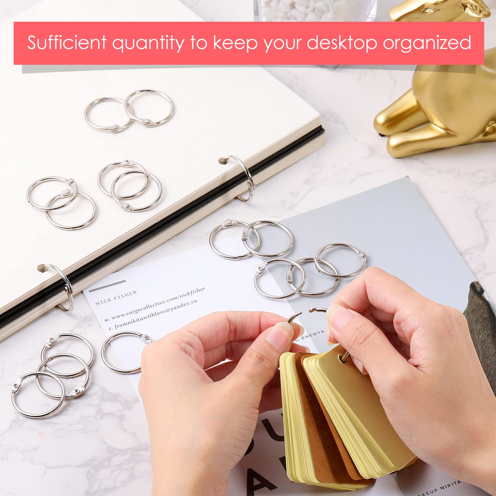 500 Pack 1 Inch (25mm) Metal Loose Leaf Binder Rings - Silver Office Supplies for Index Cards, Flashcards, Binders - Perfect for School, Home & Office Organization