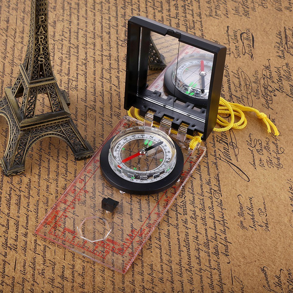 Premium Multi-Functional Map Compass with Mirror, Ruler & Declination - Perfect for Camping, Hiking, Fishing, Orienteering & Outdoor Navigation - Essential Survival Gear for Adventurers