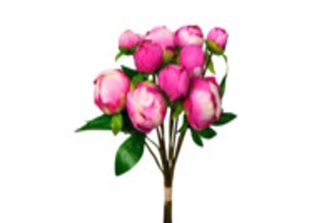 Luxury Real Touch Peony Bouquet - Dark Pink Artificial Flowers for Home Decor, Wedding Centerpieces & Gift Ideas