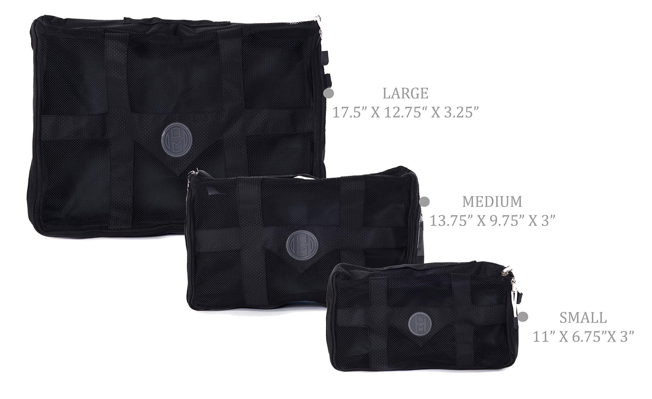 6-Piece Packing Cubes Set for Travel - Black Luggage Organizer by Mato & Hash (CA2900) - Perfect for Suitcases, Backpacks & Carry-Ons