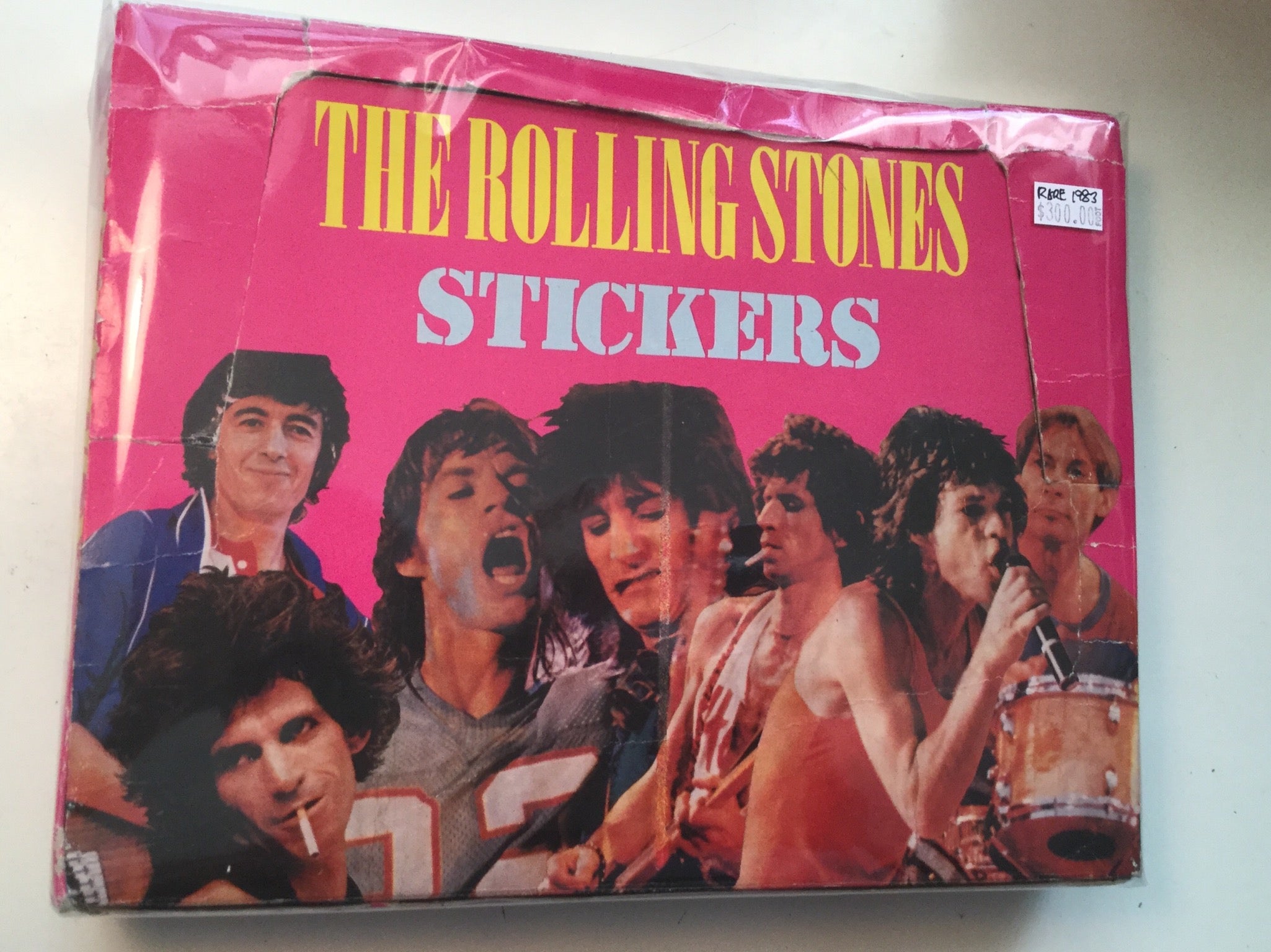 Vintage Rolling Stones Stickers Full Box 1983 - Rare Collectible Music Memorabilia for Fans, Albums, Scrapbooks & Guitar Cases