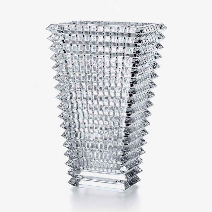 Baccarat Crystal Eye Rectangular Vase - Elegant Home Decor for Living Room, Dining Table & Luxury Gift Idea