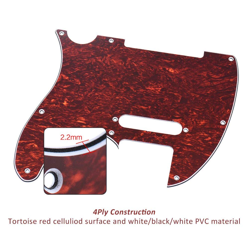 Electric Guitar Pickguard 4-Ply for TL Standard & Modern Style - Tortoise Shell Red | Replacement Pick Guard for Electric Guitars | Perfect for Upgrades & Repairs