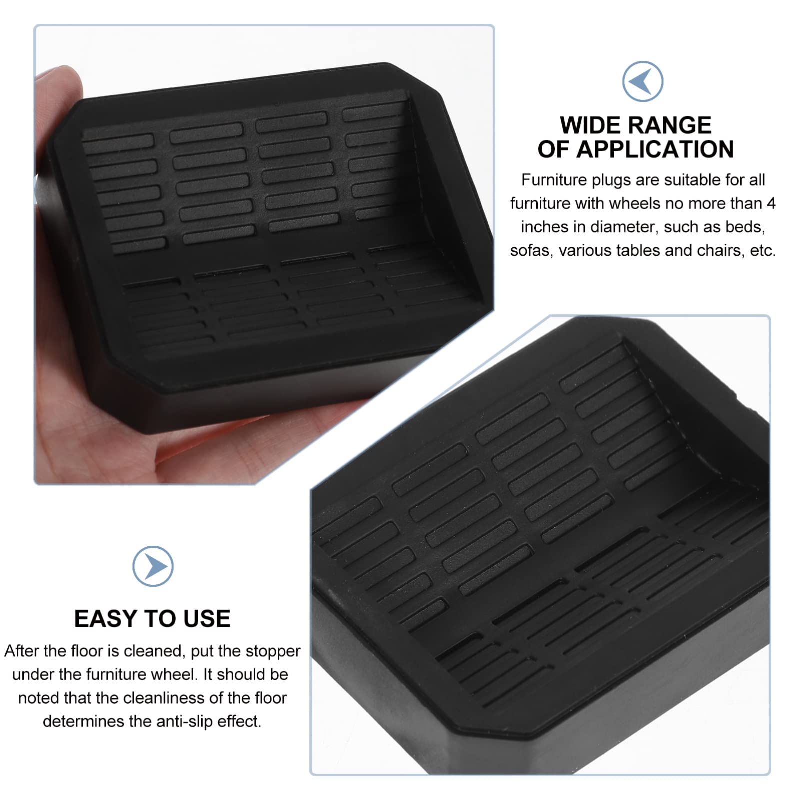 8-Piece Anti-Skid Silicone Wheel Pads for Furniture - Non-Slip Caster Cups & Bed Wheel Stoppers - Perfect for Chairs, Beds, Sofas & Office Furniture to Prevent Floor Scratches & Noise Reduction
