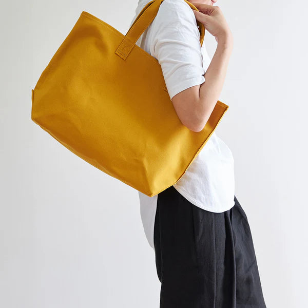 Premium Japanese Kurashiki Hampu Canvas Tote Bag - Khaki Gray - Durable & Stylish Eco-Friendly Shopper for Work, Travel & Daily Use