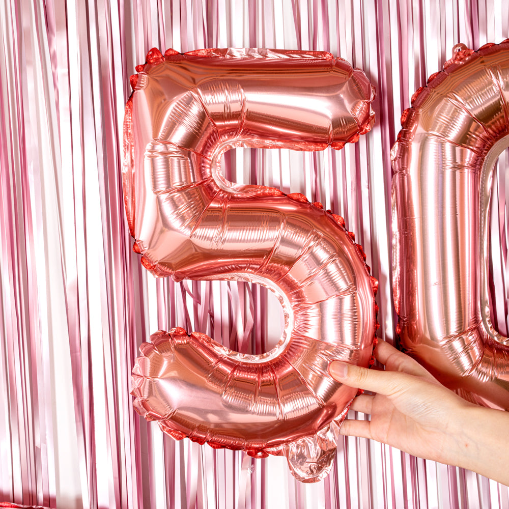 Balloonify Rose Gold Mylar Number 5 Balloon - 16 Inch - 1 Count Box - Perfect for Birthday Parties, Anniversaries & Baby Showers