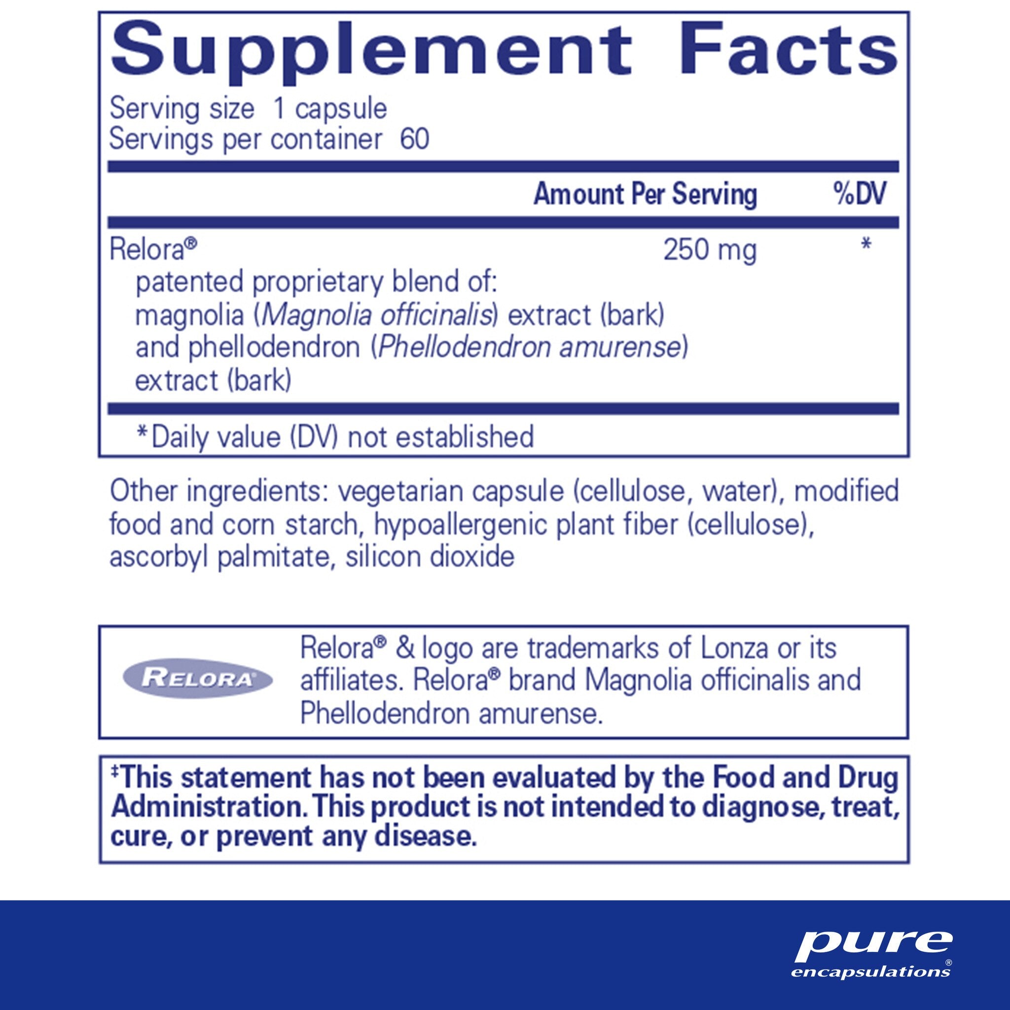 Pure Encapsulations Relora® Stress Relief Supplement - 60 Capsules | Natural Cortisol Support for Anxiety & Sleep | Daily Stress Management for Work & Home